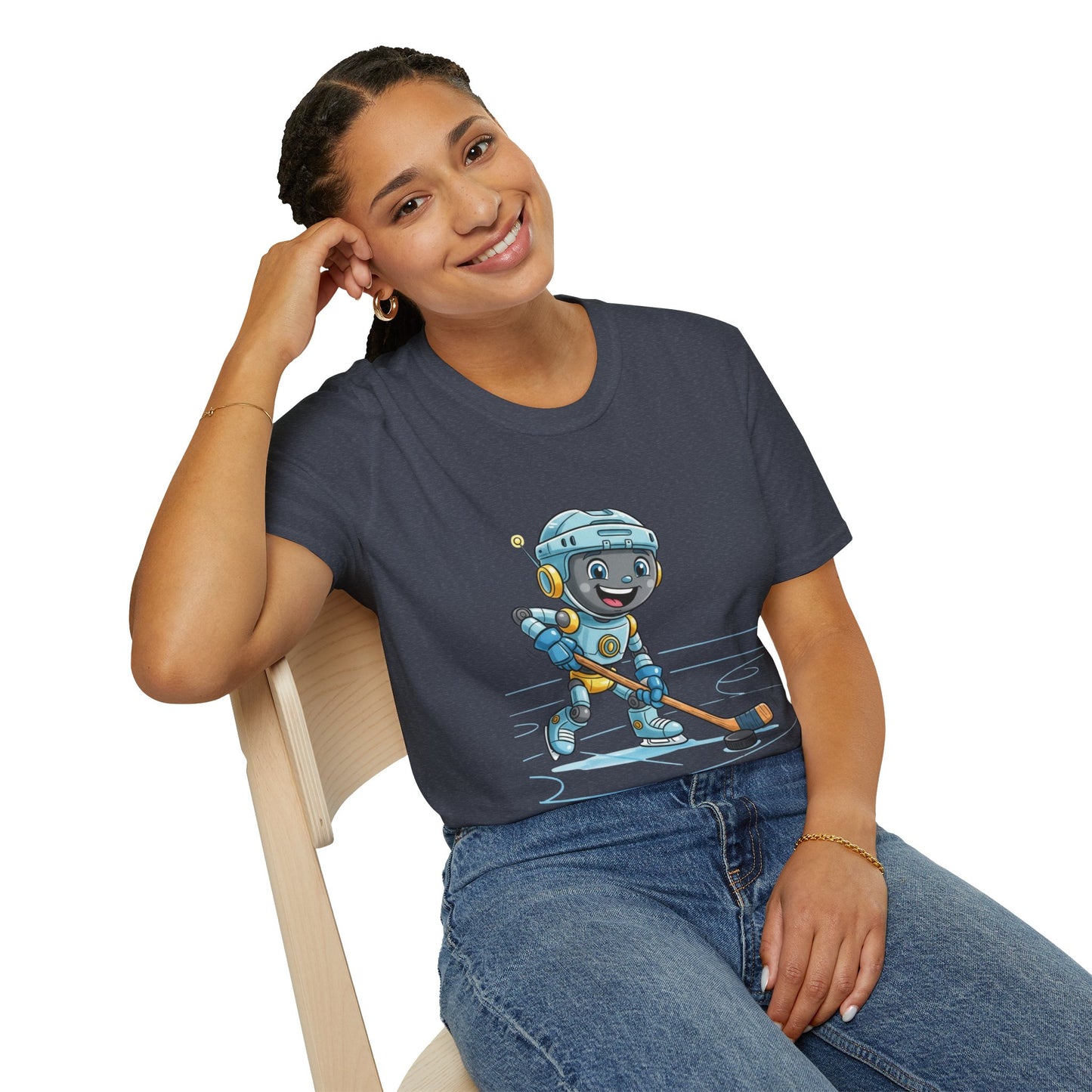KidBots Hockey H Adult Unisex Softstyle T-Shirt
