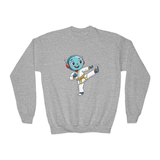 KidBots Karate Y, Youth Crewneck Sweatshirt