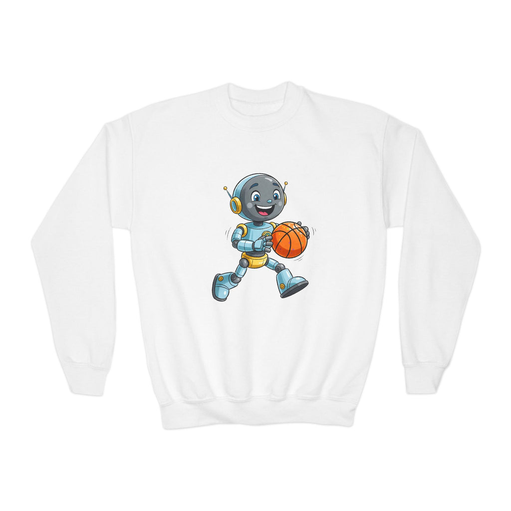 KidBots Basketball, Youth Crewneck Sweatshirt, Fun Kids Clothing, Gift for Children, Spring Look, Casual Wear
