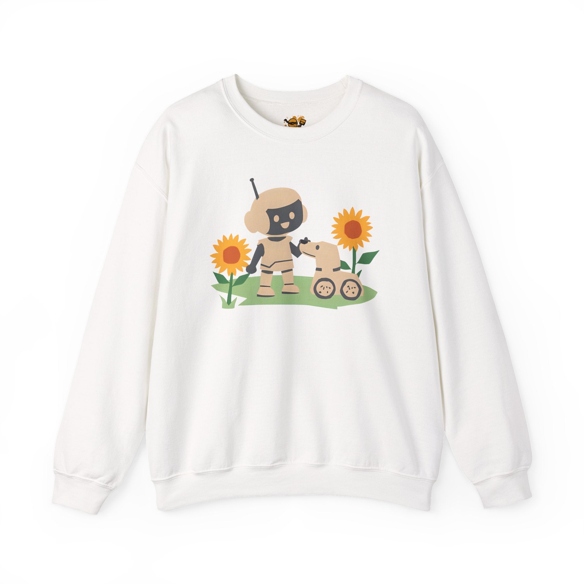 Cute Robot and Dog Sweatshirt, Adult Unisex Crewneck, Cozy Gift for Tech Lovers, Perfect for Fall Days, Sweatshirt, Adult Size