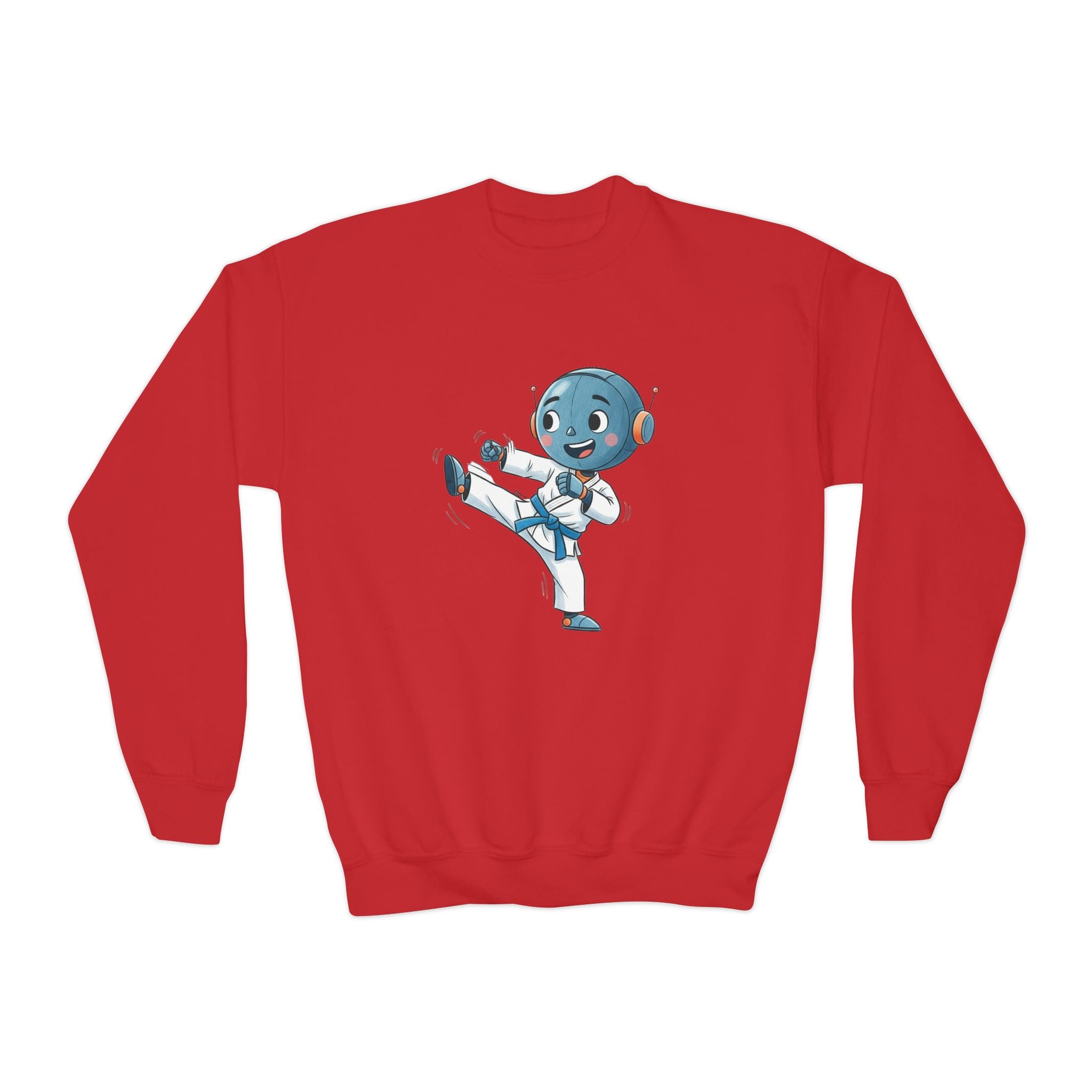 KidBots Karate B, Youth Crewneck Sweatshirt, Fun Kids Clothing, Gift for Children, Spring Look, Casual Wear