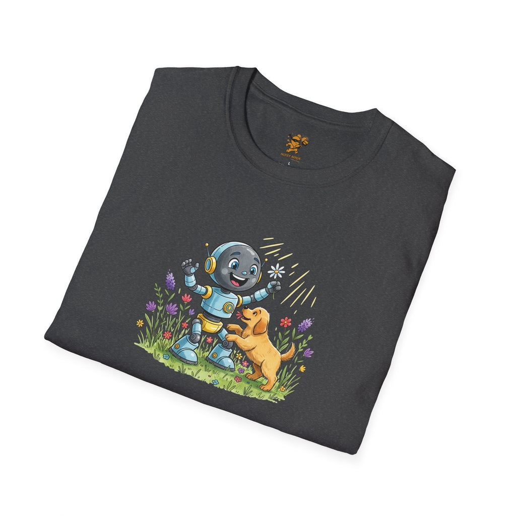 KidBots Happy Puppy Dance Adult Size Unisex Softstyle T-Shirt | Fun Robot and Dog Design | Gift for Kids and Pet Lovers, Casual Wear, Birthday, Every [...]