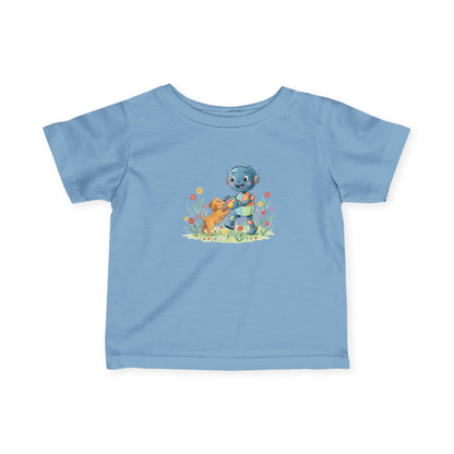 KidBots Puppy and Ball -  Adorable Infant Fine Jersey Tee with Cute Animal Design, Perfect Gift for Baby Showers, Birthdays, Everyday Wear, Kids Tee, Baby Clothes