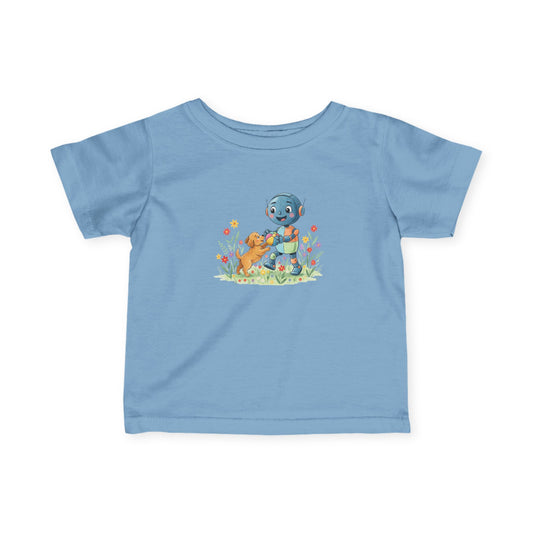 KidBots Puppy and Ball -  Adorable Infant Fine Jersey Tee with Cute Animal Design, Perfect Gift for Baby Showers, Birthdays, Everyday Wear, Kids Tee, Baby Clothes