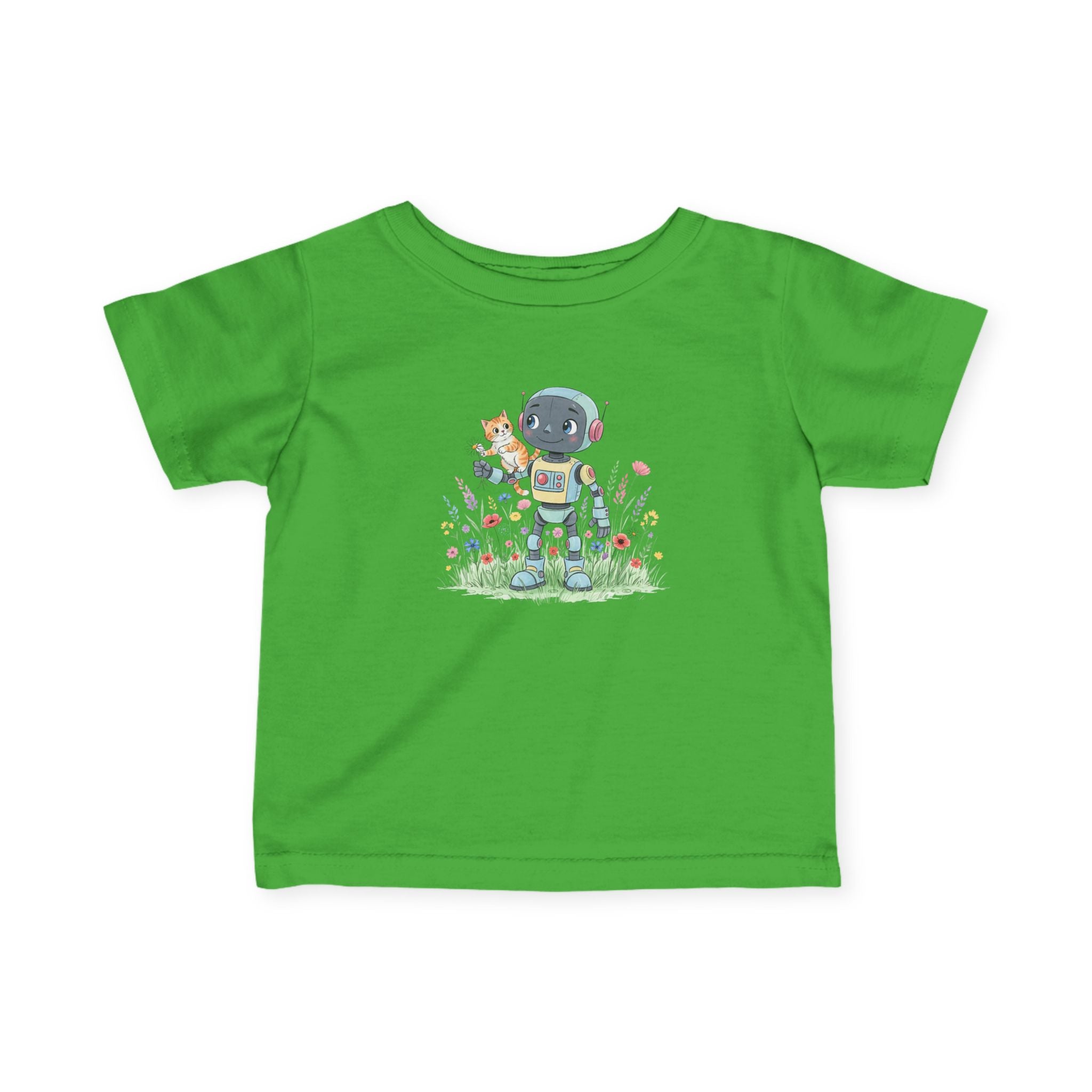 KidBots Kitty Ride -  Adorable Infant Fine Jersey Tee with Cute Animal Design, Perfect Gift for Baby Showers, Birthdays, Everyday Wear, Kids Tee, Baby Clothes