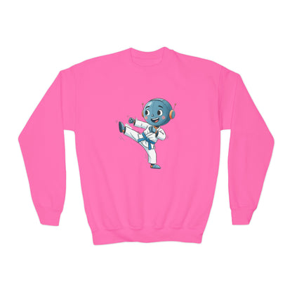 KidBots Karate B, Youth Crewneck Sweatshirt