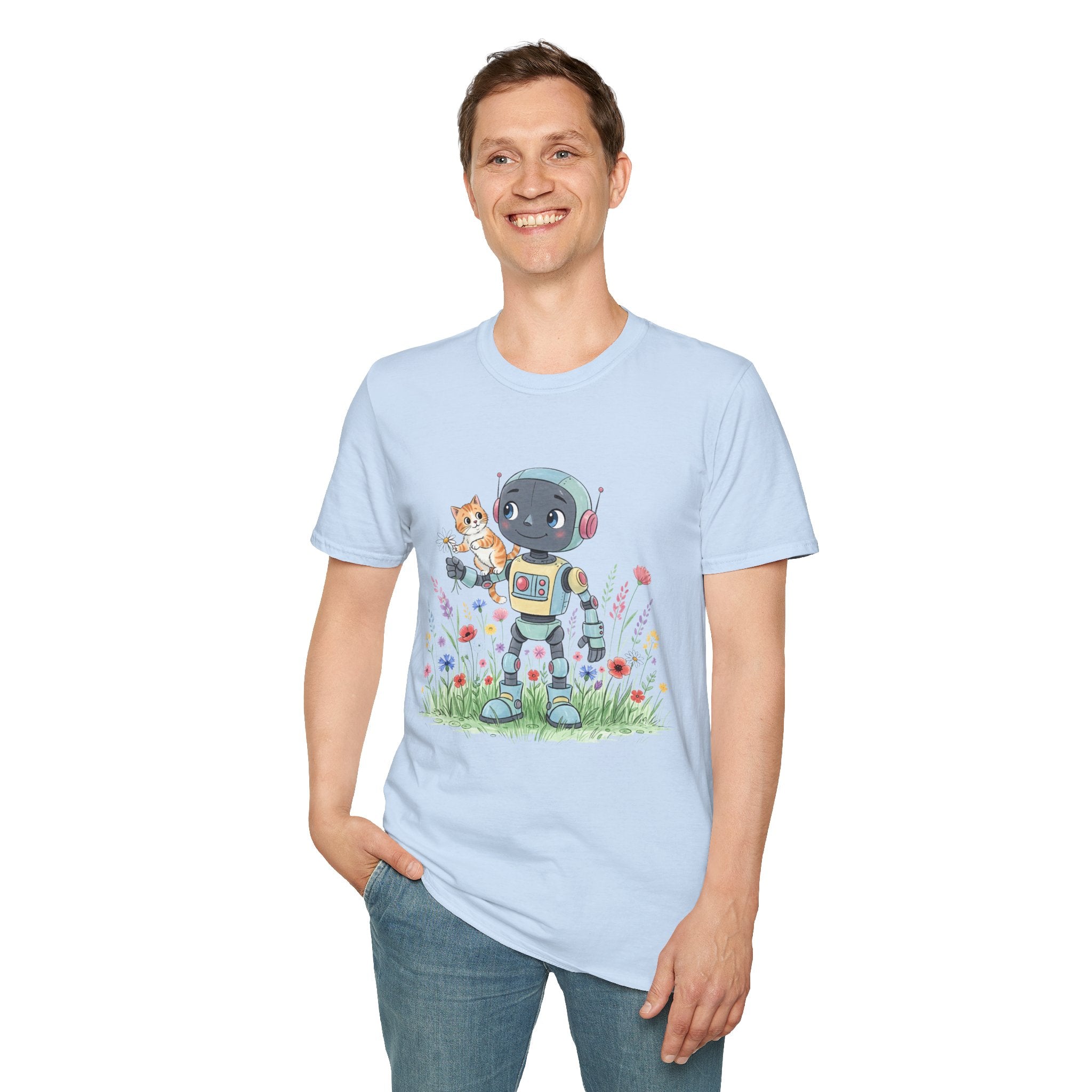 KidBots Kitty Ride Adult Unisex Softstyle T-Shirt | Fun Robot and Dog Design | Gift for Kids and Pet Lovers, Casual Wear, Birthday, Every [...]