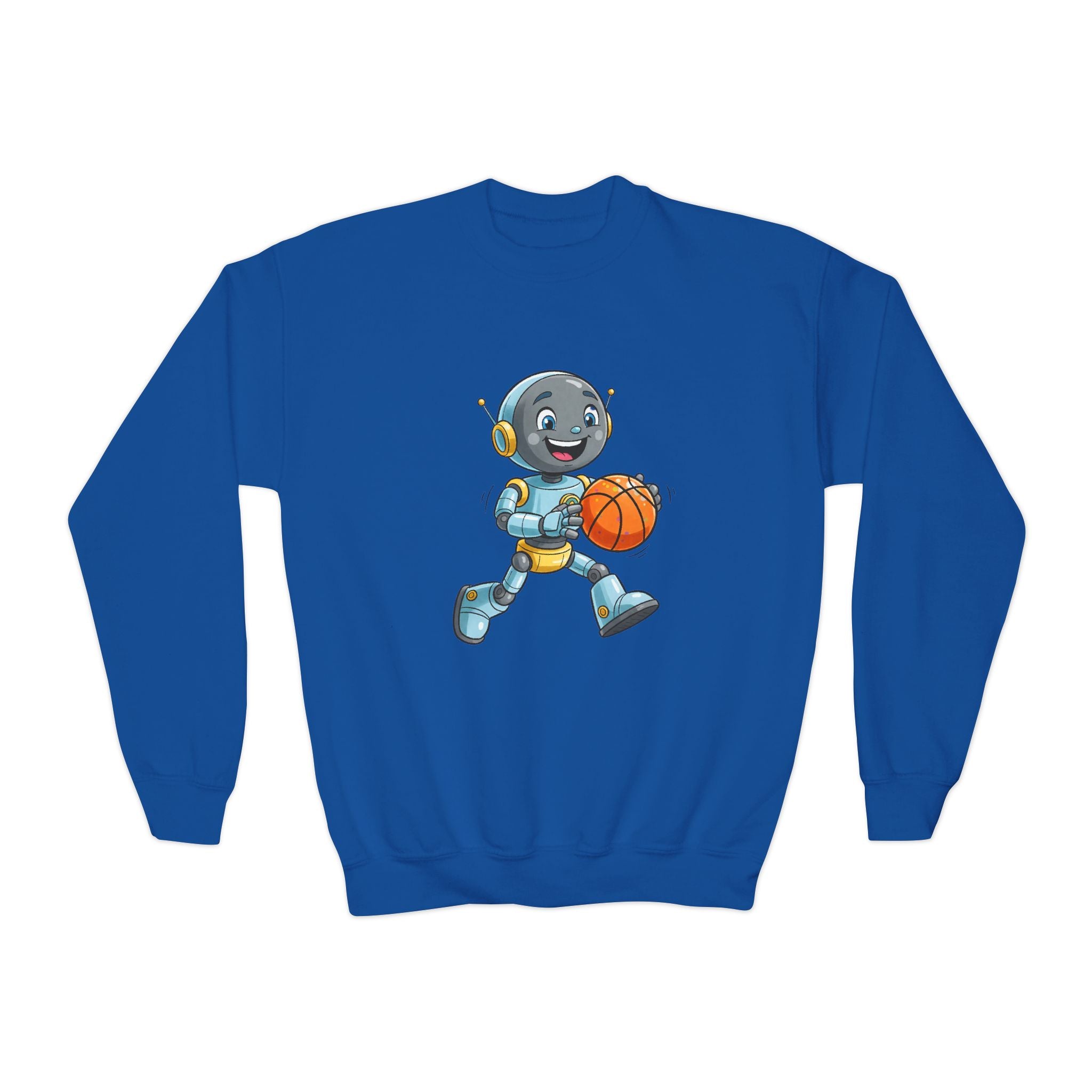 KidBots Basketball, Youth Crewneck Sweatshirt, Fun Kids Clothing, Gift for Children, Spring Look, Casual Wear