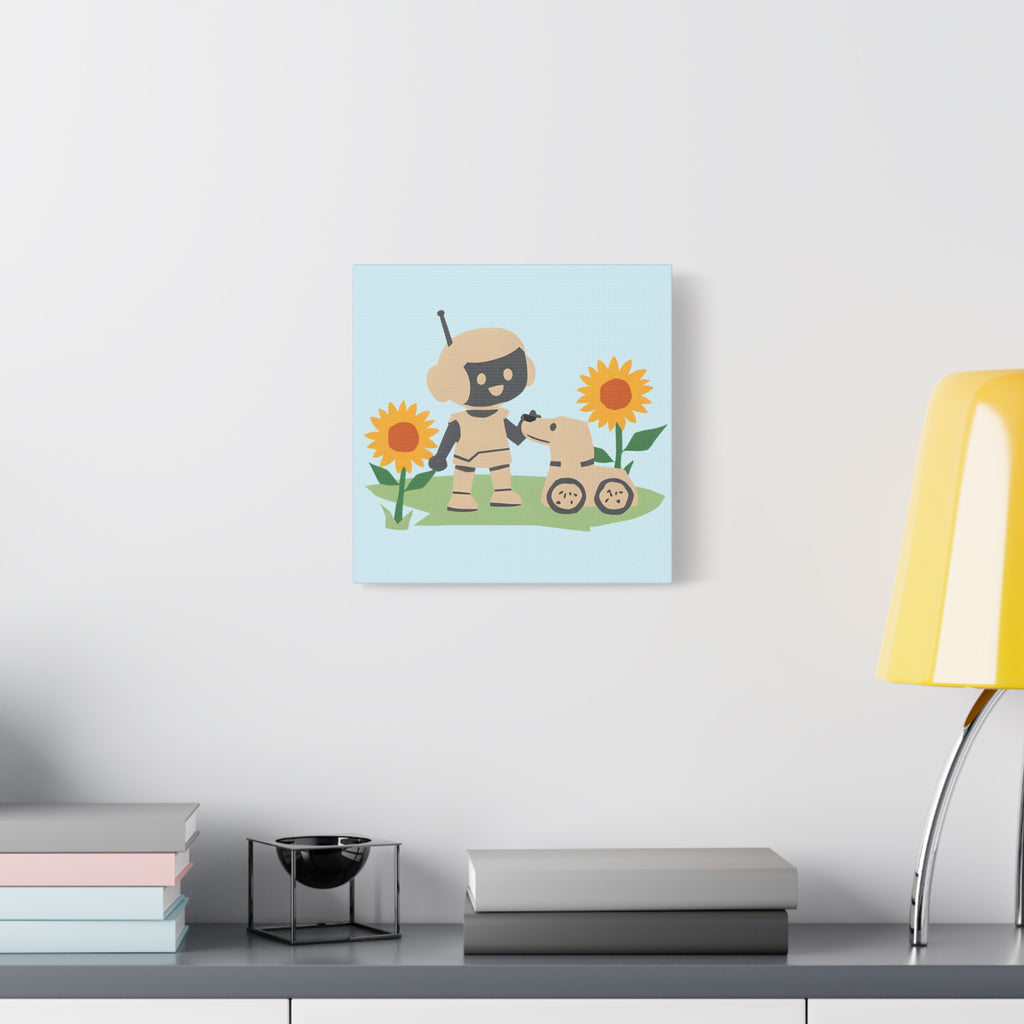 Kidbots Collection, Pup on Wheels, Whimsical Canvas Art, Playful Wall Decor, Kid-Friendly Room Accent, Nursery Artwork, Gift for Dog Lovers