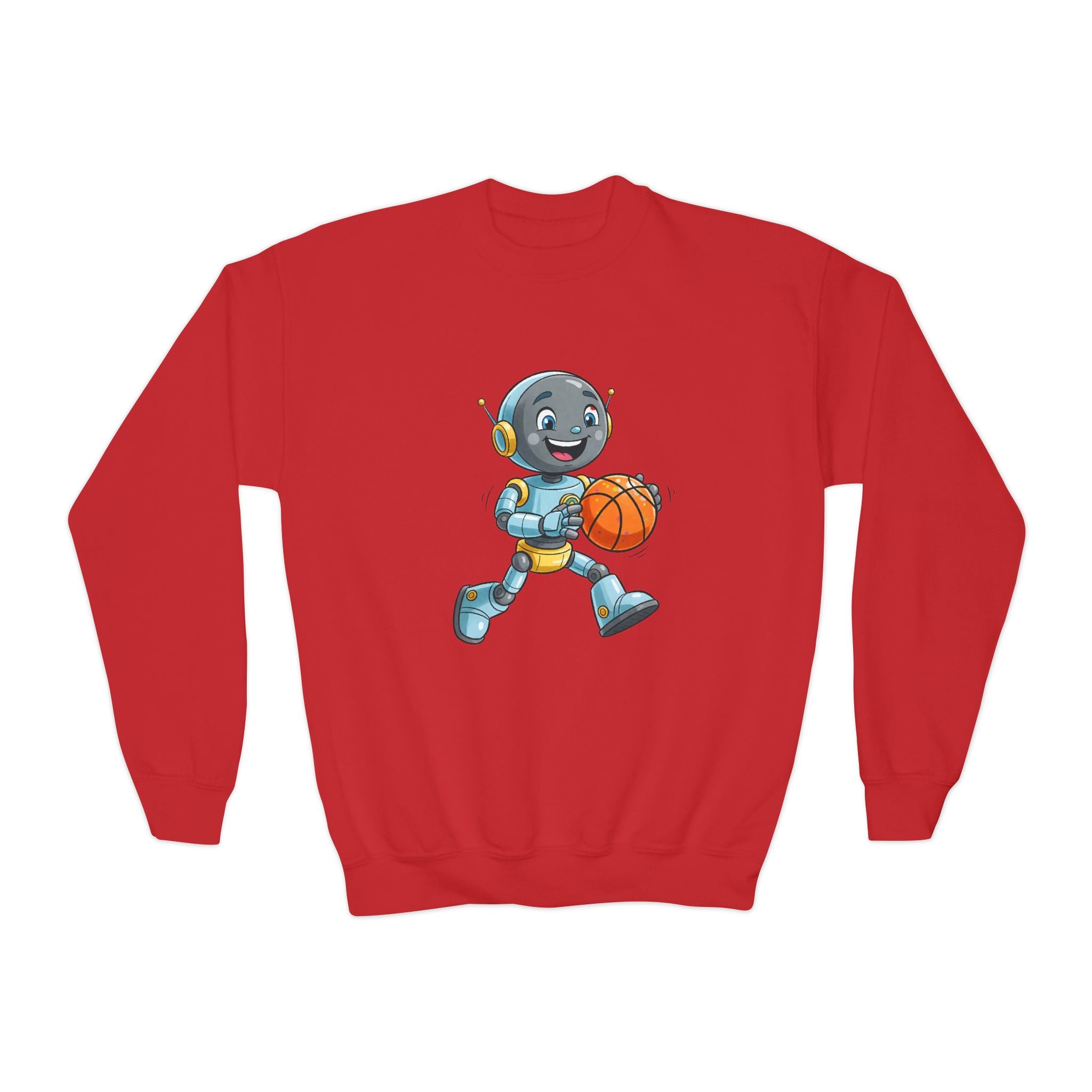 KidBots Basketball, Youth Crewneck Sweatshirt, Fun Kids Clothing, Gift for Children, Spring Look, Casual Wear