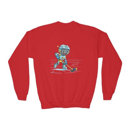 KidBots Hockey H, Youth Crewneck Sweatshirt