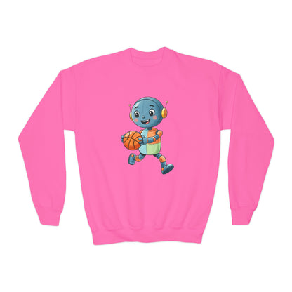 KidBots BBall, Youth Crewneck Sweatshirt