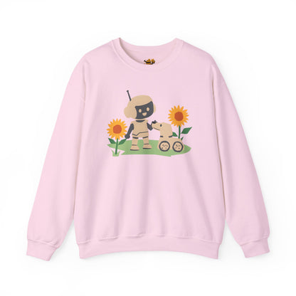 Cute Robot and Dog Sweatshirt, Adult Unisex Crewneck, Cozy Gift for Tech Lovers, Perfect for Fall Days, Sweatshirt, Adult Size