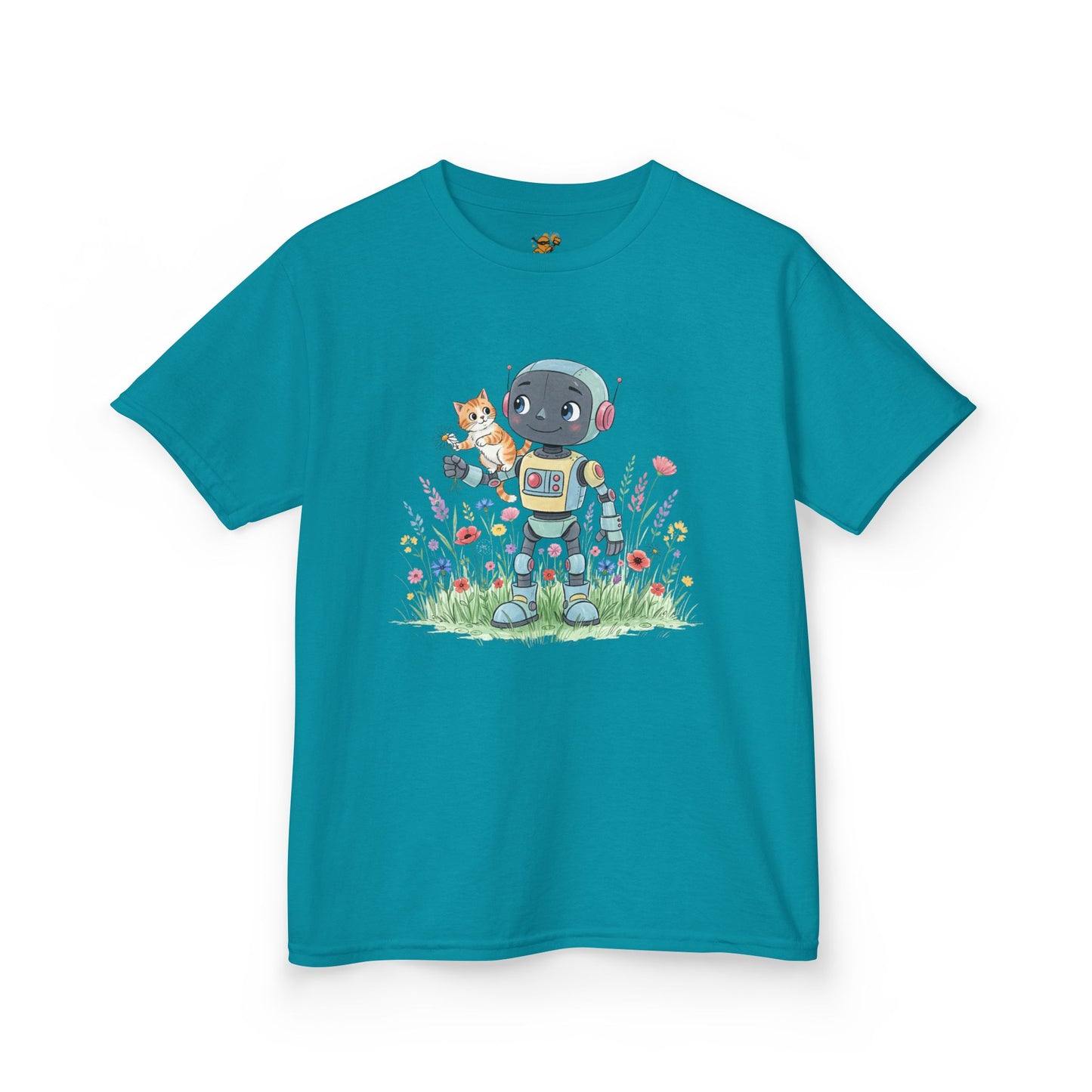 KidBots Kitty Ride, Youth / Kids T-Shirt, Animal Lover Gift, Fun Summer Wear, Birthday Gift, Playtime Apparel