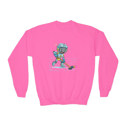 KidBots Hockey H, Youth Crewneck Sweatshirt