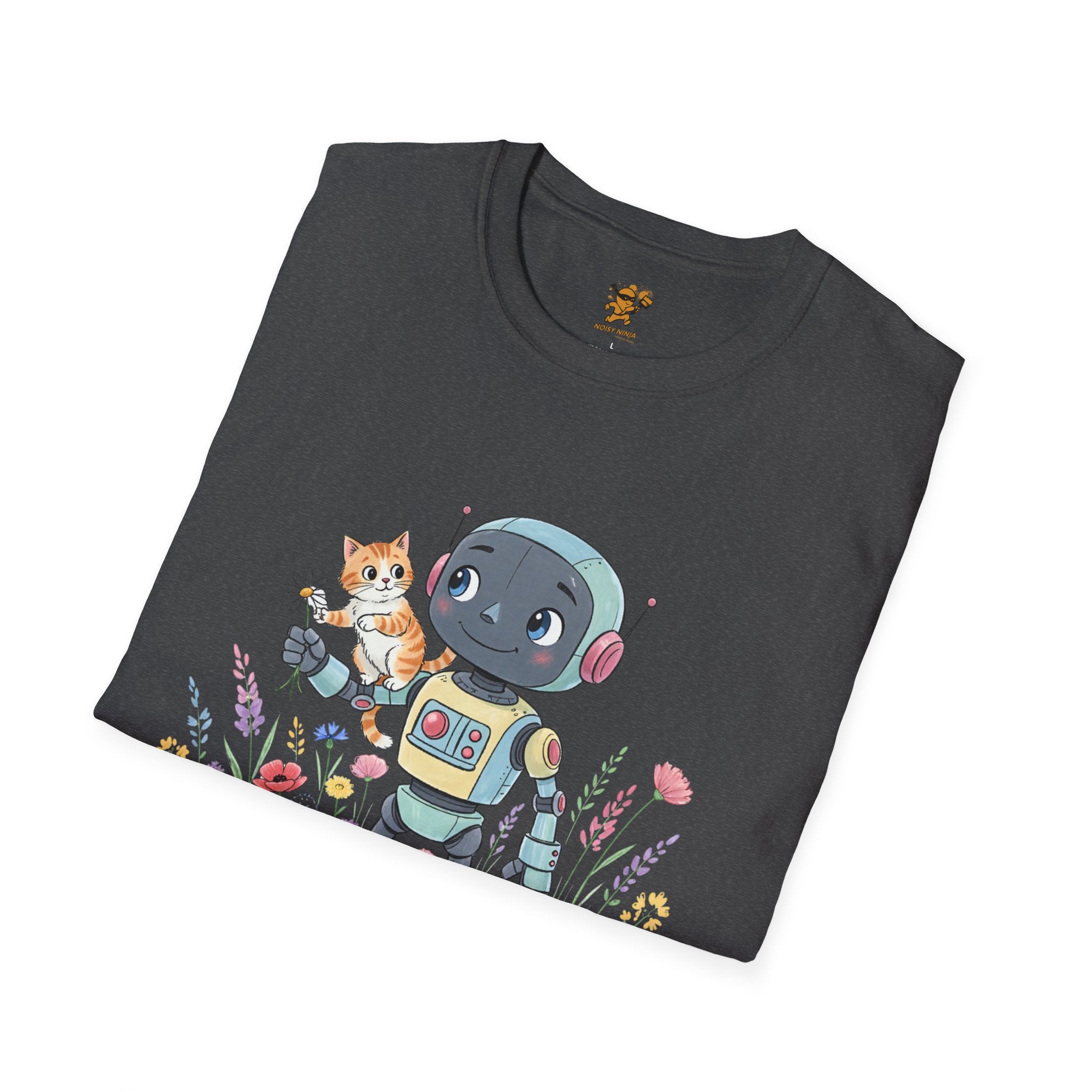 KidBots Kitty Ride Adult Unisex Softstyle T-Shirt | Fun Robot and Dog Design | Gift for Kids and Pet Lovers, Casual Wear, Birthday, Every [...]