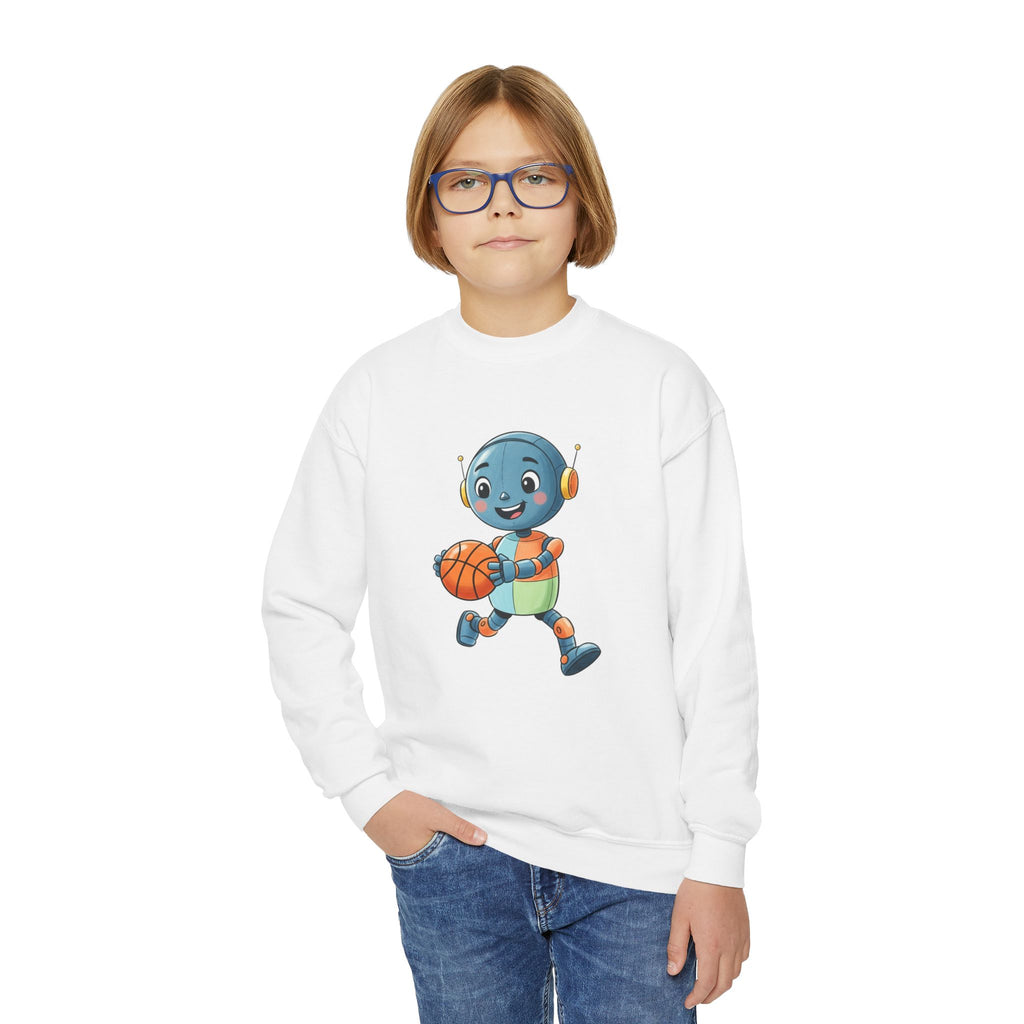 KidBots BBall, Youth Crewneck Sweatshirt, Fun Kids Clothing, Gift for Children, Spring Look, Casual Wear