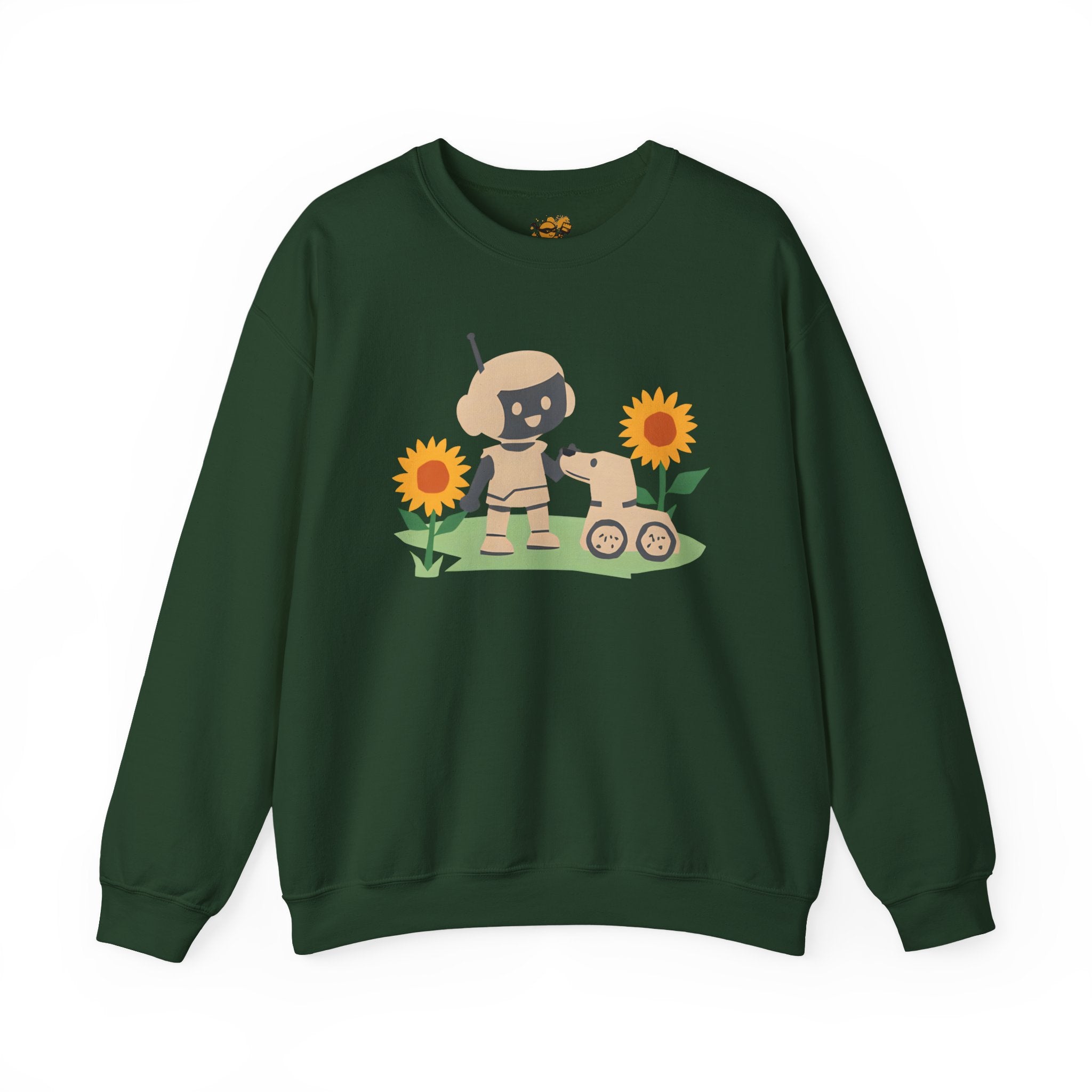 Cute Robot and Dog Sweatshirt, Adult Unisex Crewneck, Cozy Gift for Tech Lovers, Perfect for Fall Days, Sweatshirt, Adult Size