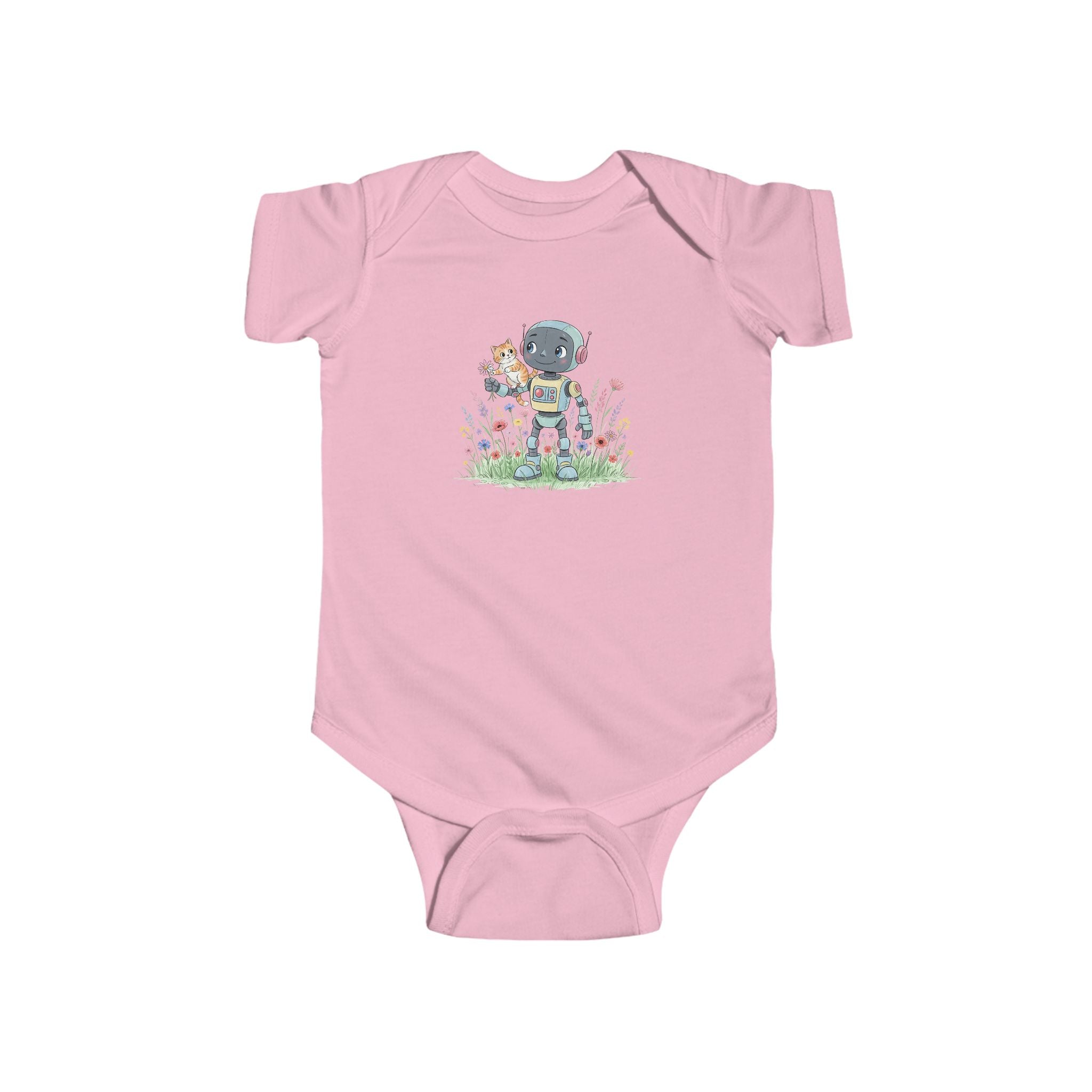 KidBots Kitty Ride Baby Bodysuit, Adorable Infant Onesie with Playful Design, Perfect for Baby Showers, Birthdays, Everyday Wear, Gifts