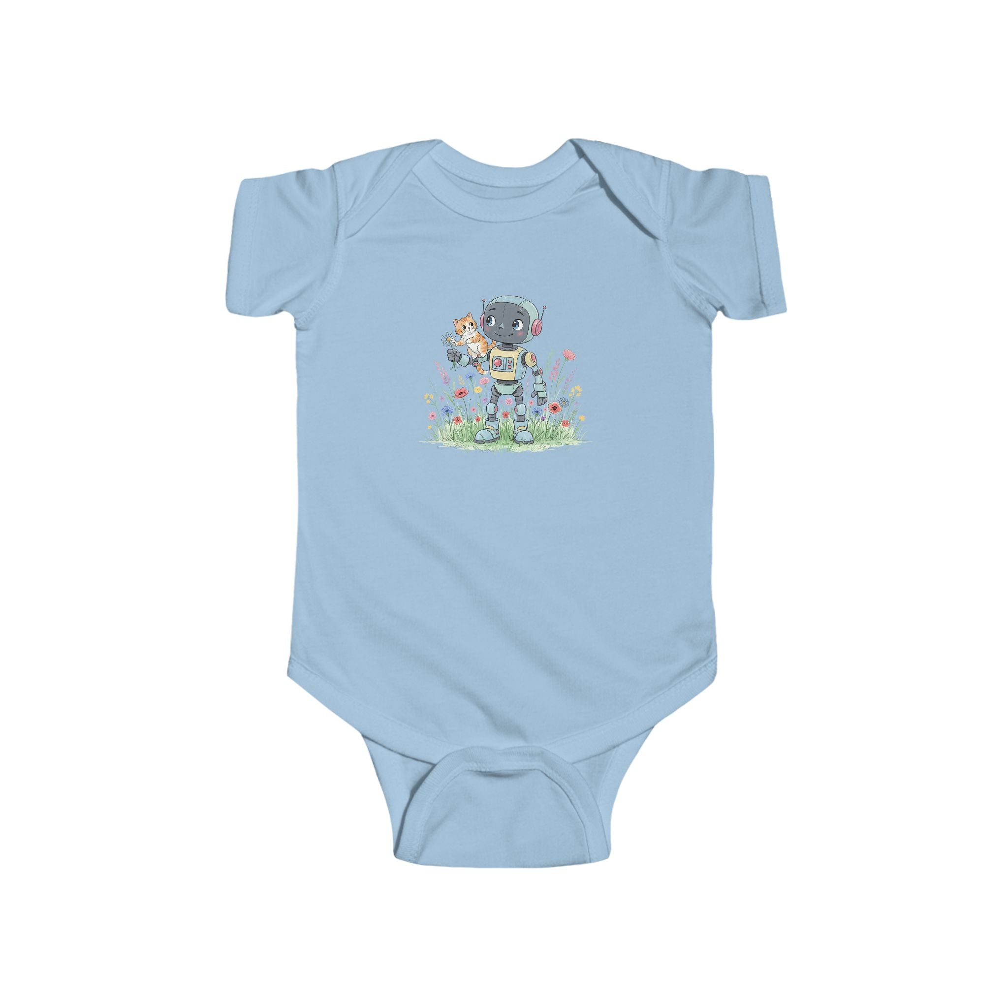 KidBots Kitty Ride Baby Bodysuit, Adorable Infant Onesie with Playful Design, Perfect for Baby Showers, Birthdays, Everyday Wear, Gifts