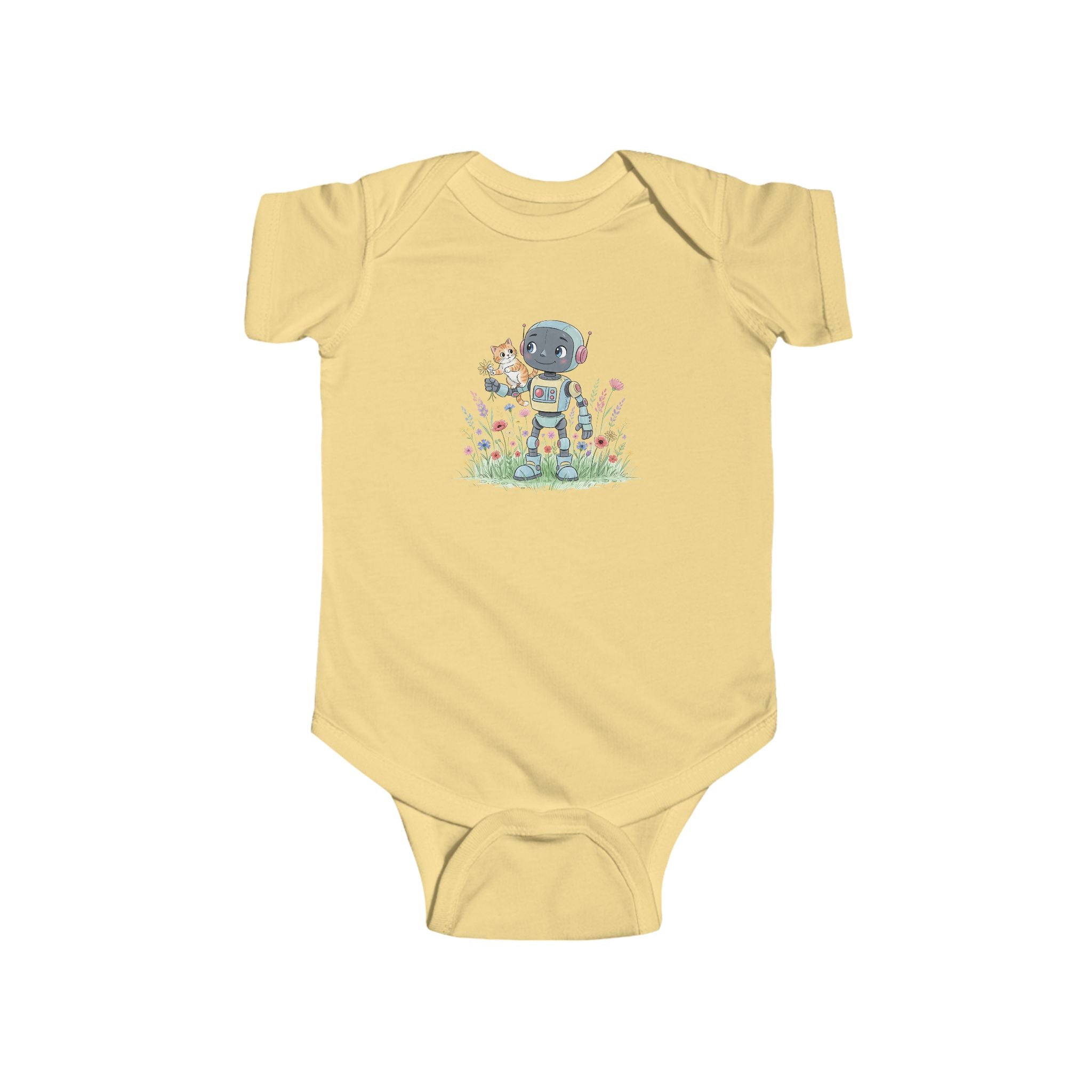 KidBots Kitty Ride Baby Bodysuit, Adorable Infant Onesie with Playful Design, Perfect for Baby Showers, Birthdays, Everyday Wear, Gifts