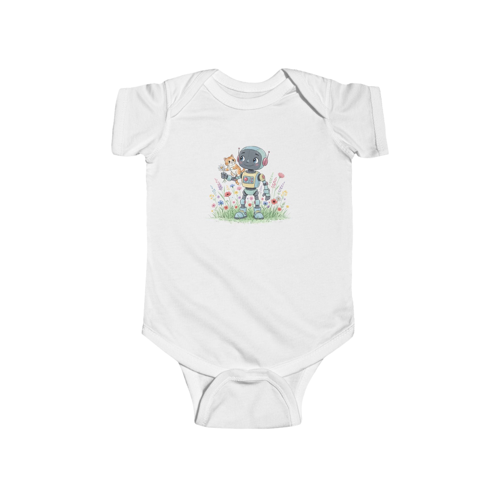 KidBots Kitty Ride Baby Bodysuit, Adorable Infant Onesie with Playful Design, Perfect for Baby Showers, Birthdays, Everyday Wear, Gifts