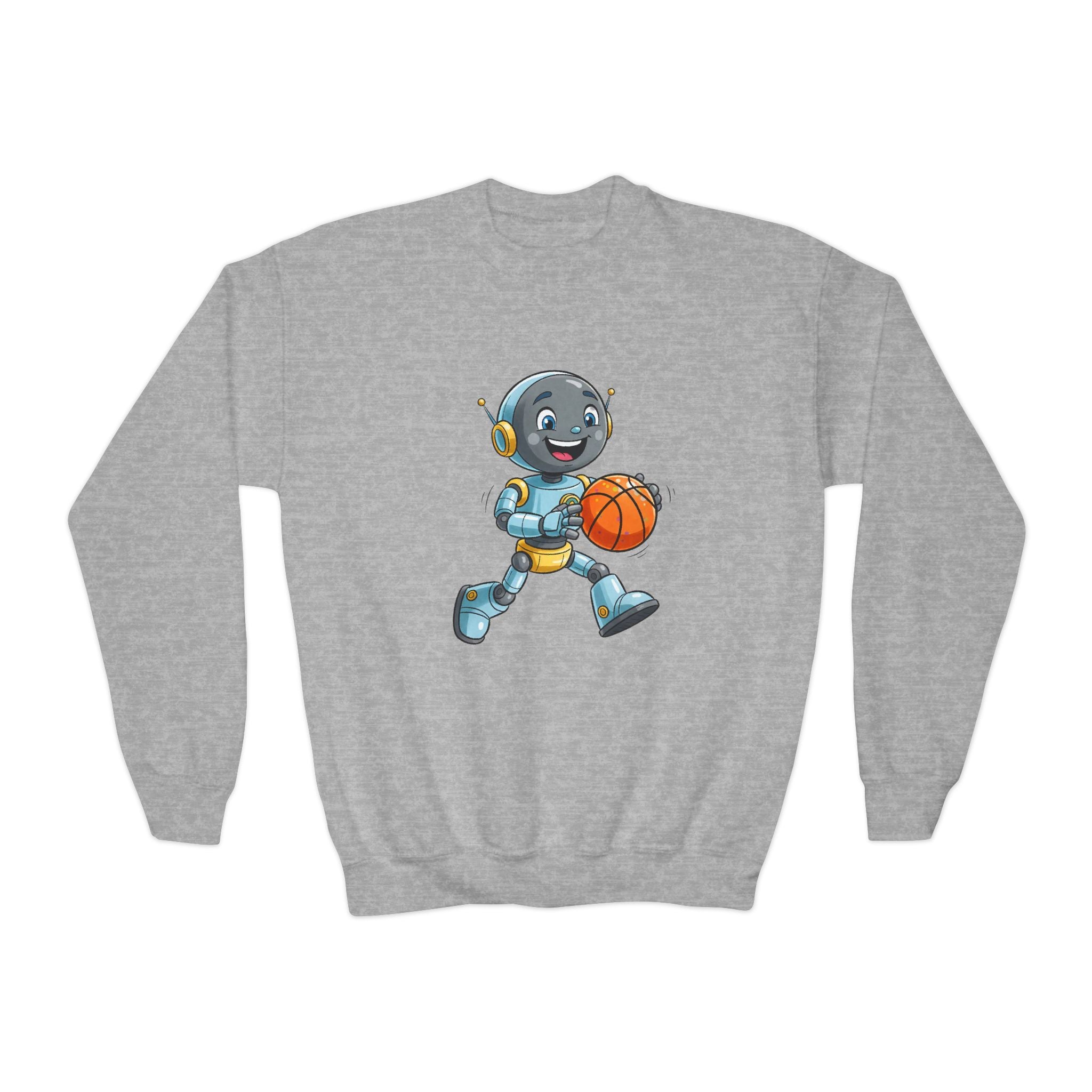 KidBots Basketball, Youth Crewneck Sweatshirt, Fun Kids Clothing, Gift for Children, Spring Look, Casual Wear