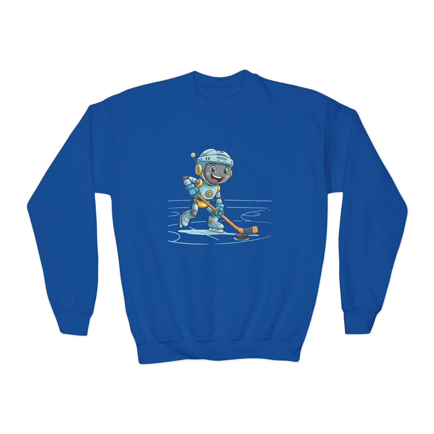 KidBots Hockey H, Youth Crewneck Sweatshirt