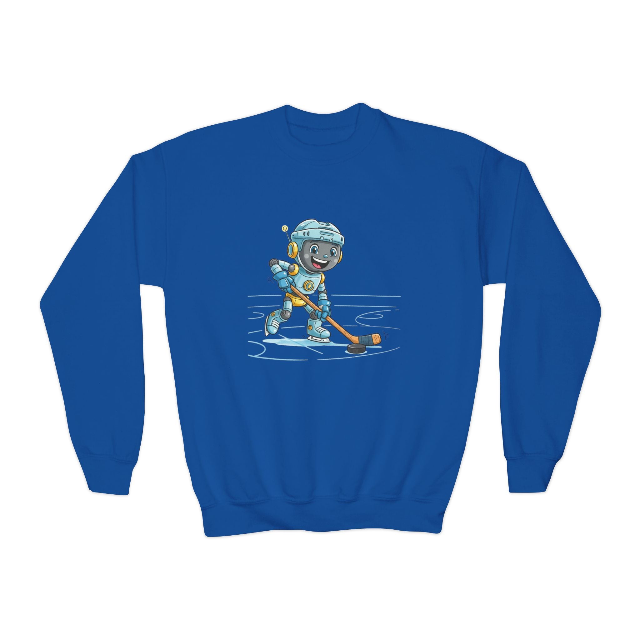 KidBots Hockey H, Youth Crewneck Sweatshirt, Fun Kids Clothing, Gift for Children, Spring Look, Casual Wear