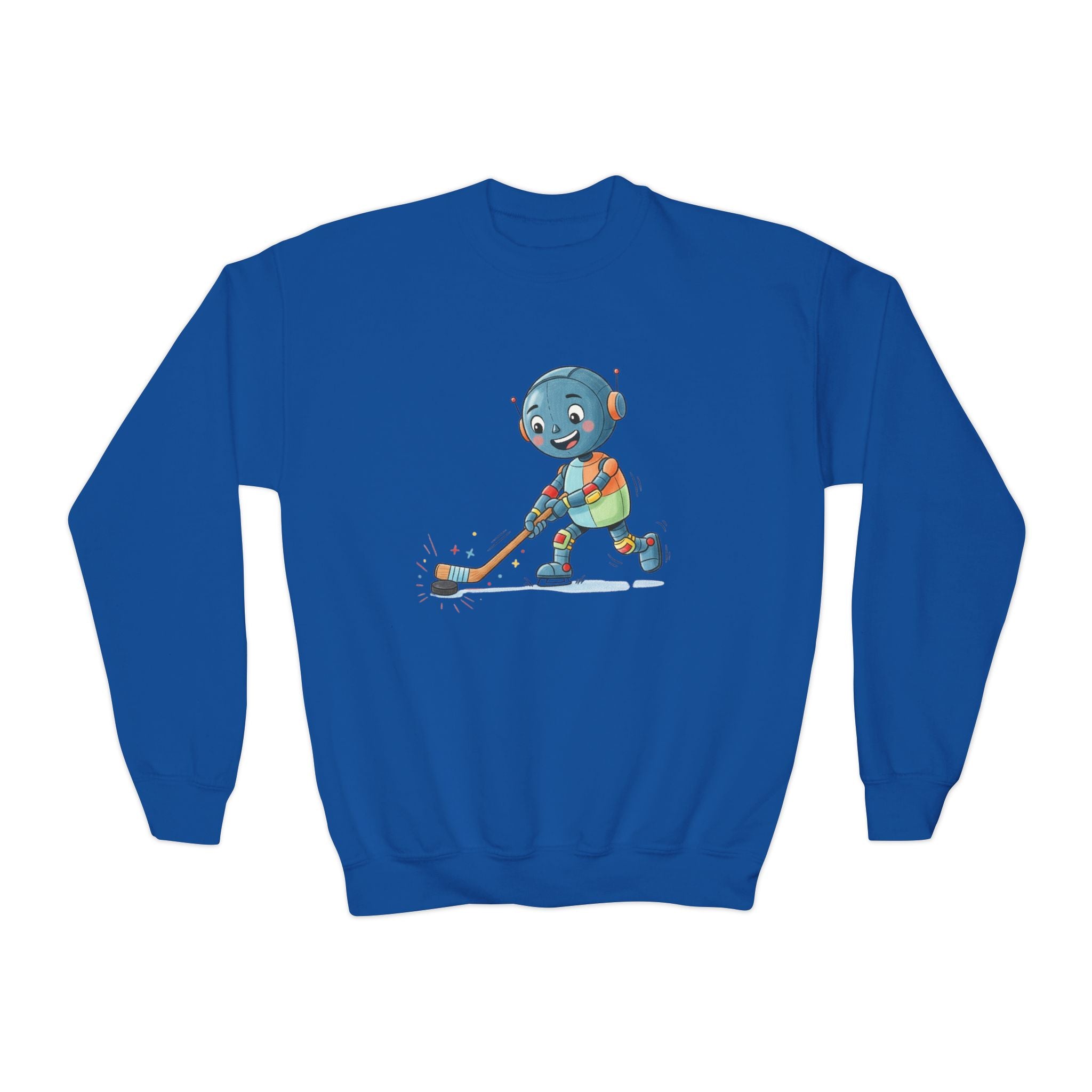 KidBots Hockey G, Youth Crewneck Sweatshirt, Fun Kids Clothing, Gift for Children, Spring Look, Casual Wear