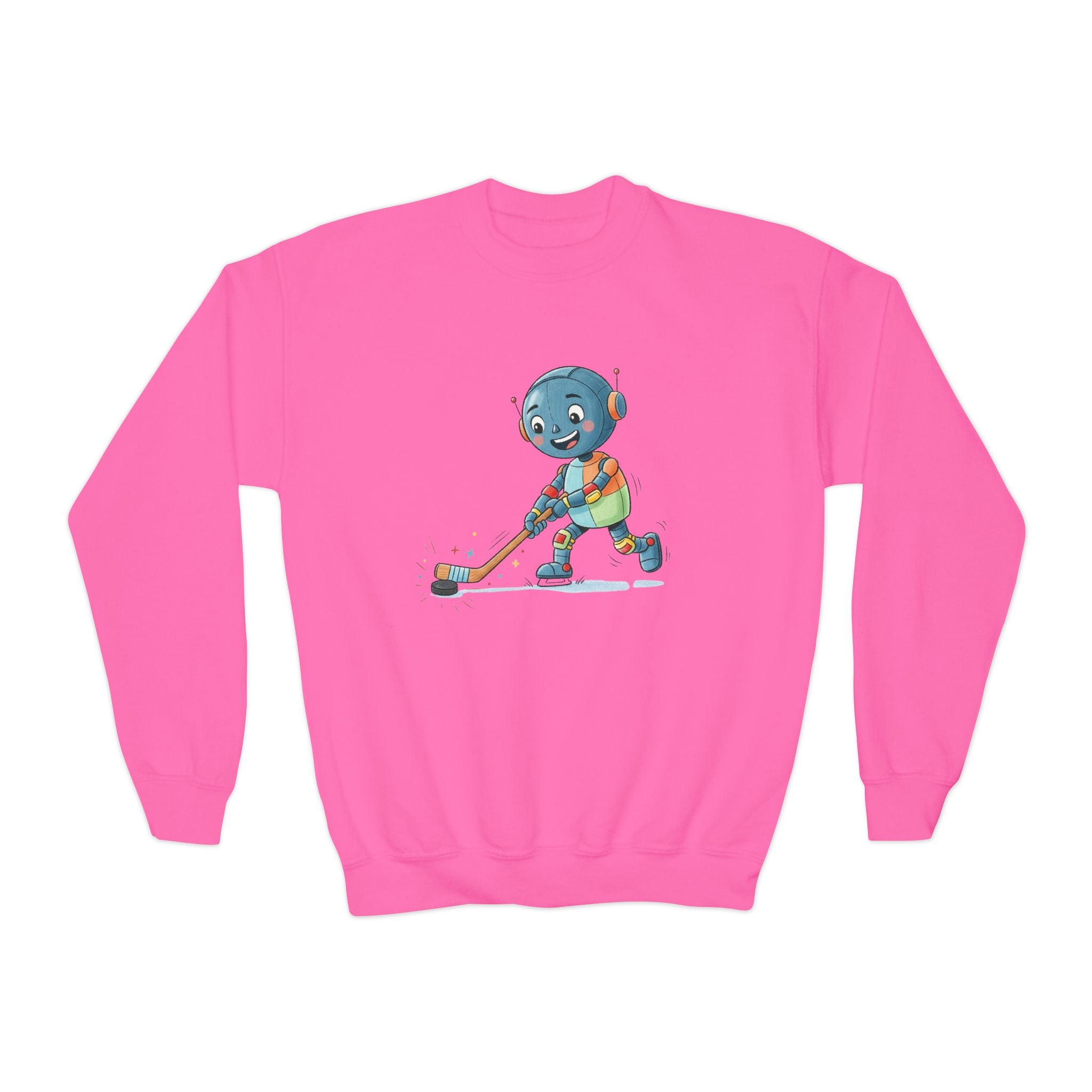 KidBots Hockey G, Youth Crewneck Sweatshirt, Fun Kids Clothing, Gift for Children, Spring Look, Casual Wear