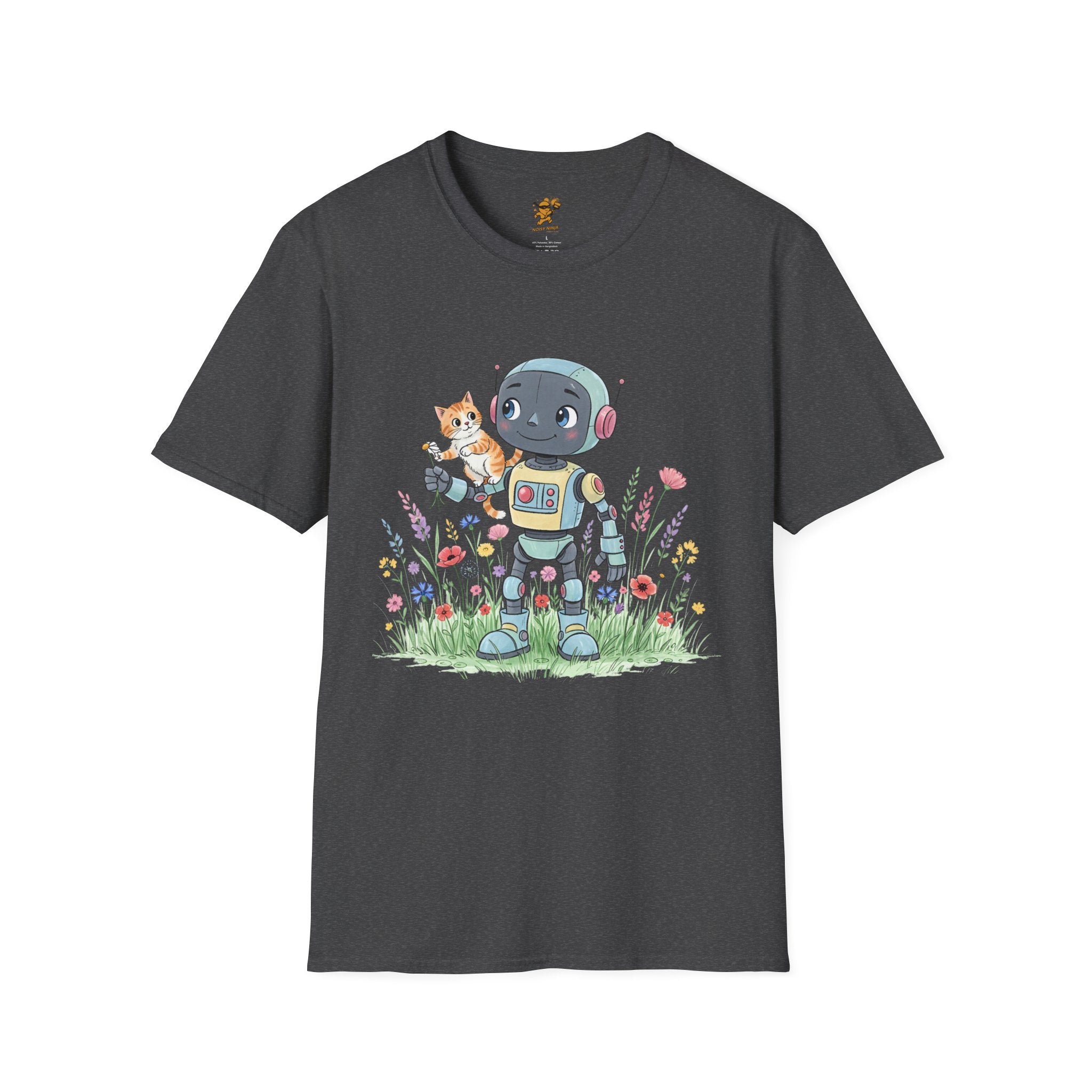 KidBots Kitty Ride Adult Unisex Softstyle T-Shirt | Fun Robot and Dog Design | Gift for Kids and Pet Lovers, Casual Wear, Birthday, Every [...]