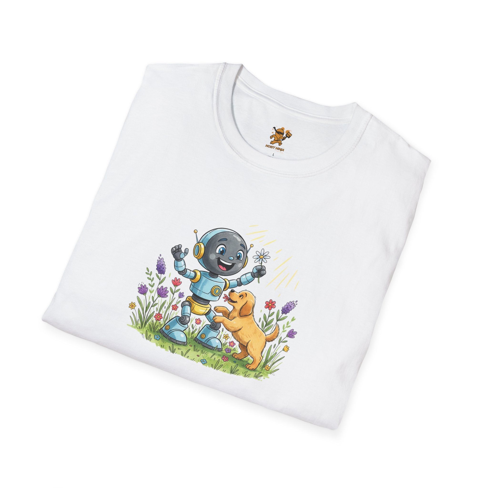 KidBots Happy Puppy Dance Adult Size Unisex Softstyle T-Shirt | Fun Robot and Dog Design | Gift for Kids and Pet Lovers, Casual Wear, Birthday, Every [...]