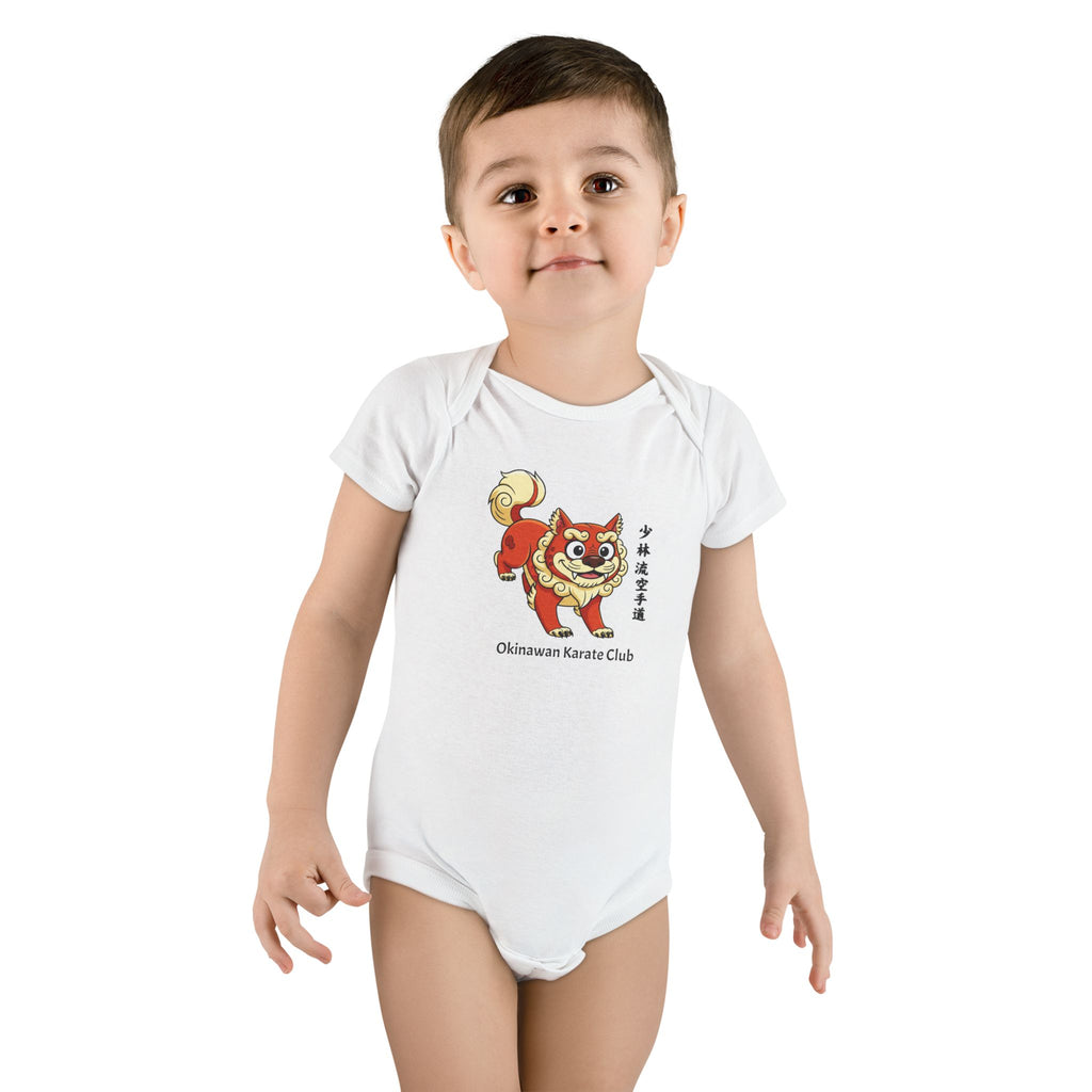 Cute Baby Onesie with Okinawan Karate Club Design, Infant Bodysuit, Baby Shower Gift, Newborn Outfit, Karate Theme