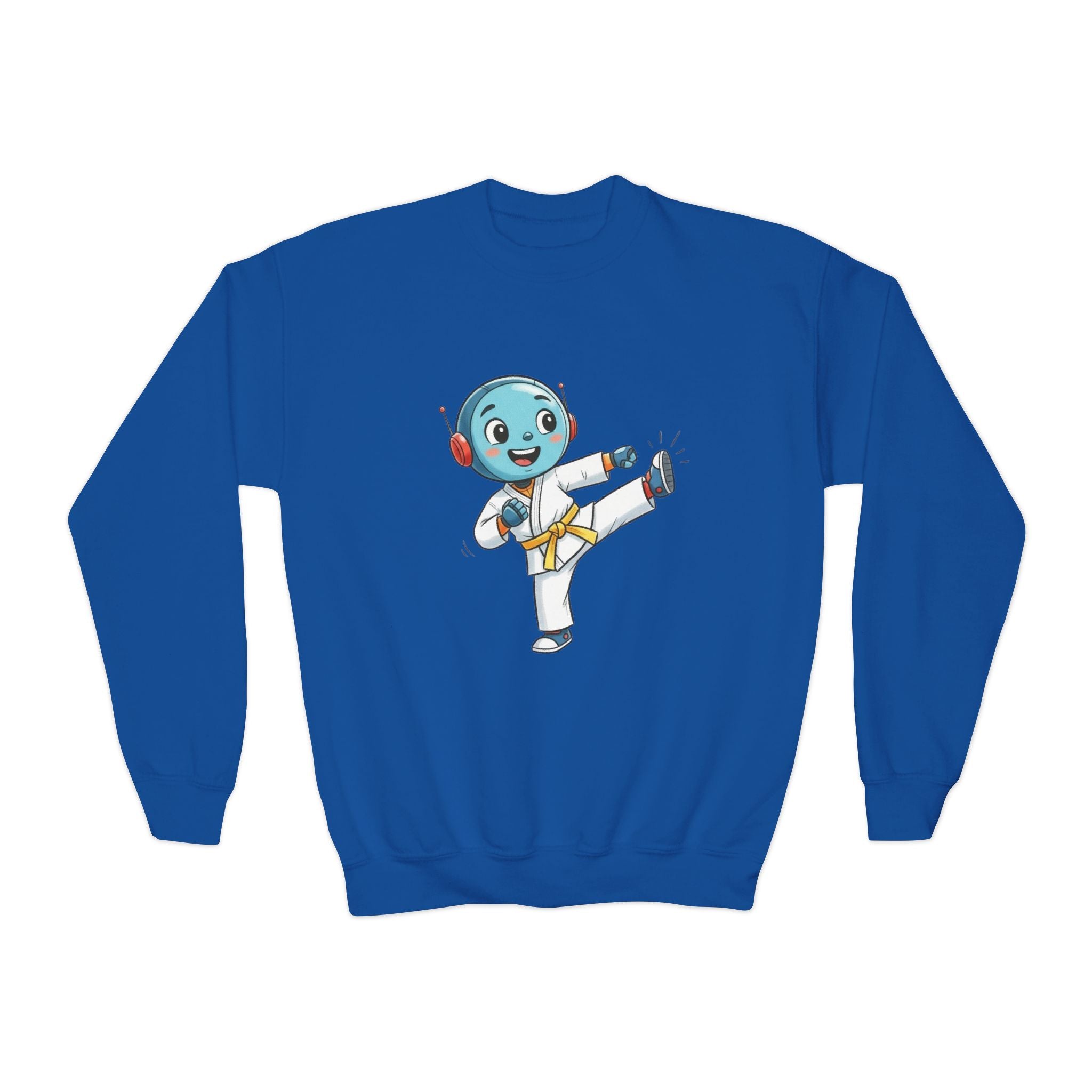 KidBots Karate Y, Youth Crewneck Sweatshirt, Fun Kids Clothing, Gift for Children, Spring Look, Casual Wear