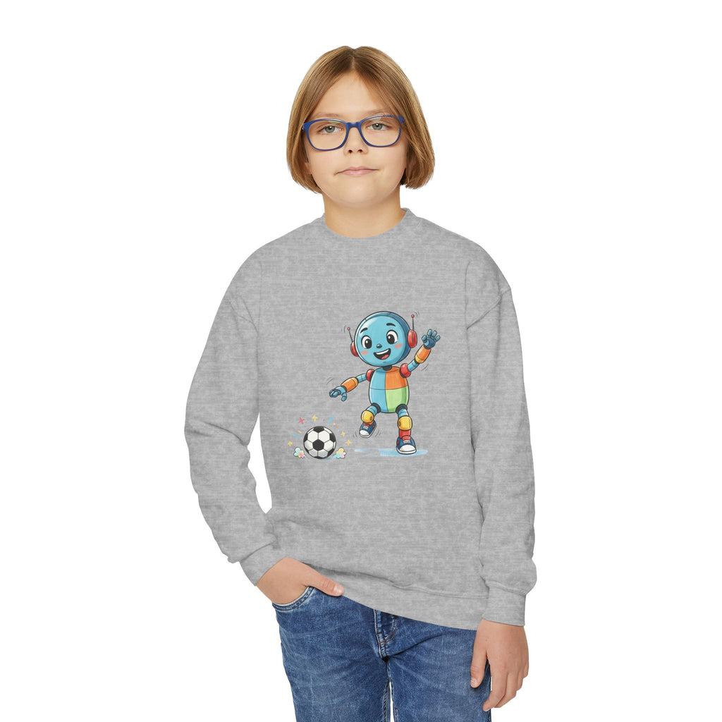 KidBots Football / Soccer, Youth Crewneck Sweatshirt, Fun Kids Clothing, Gift for Children, Spring Look, Casual Wear