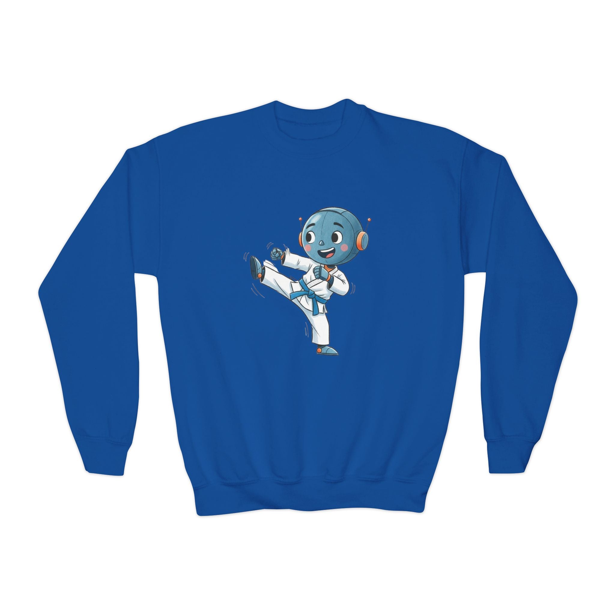 KidBots Karate B, Youth Crewneck Sweatshirt, Fun Kids Clothing, Gift for Children, Spring Look, Casual Wear