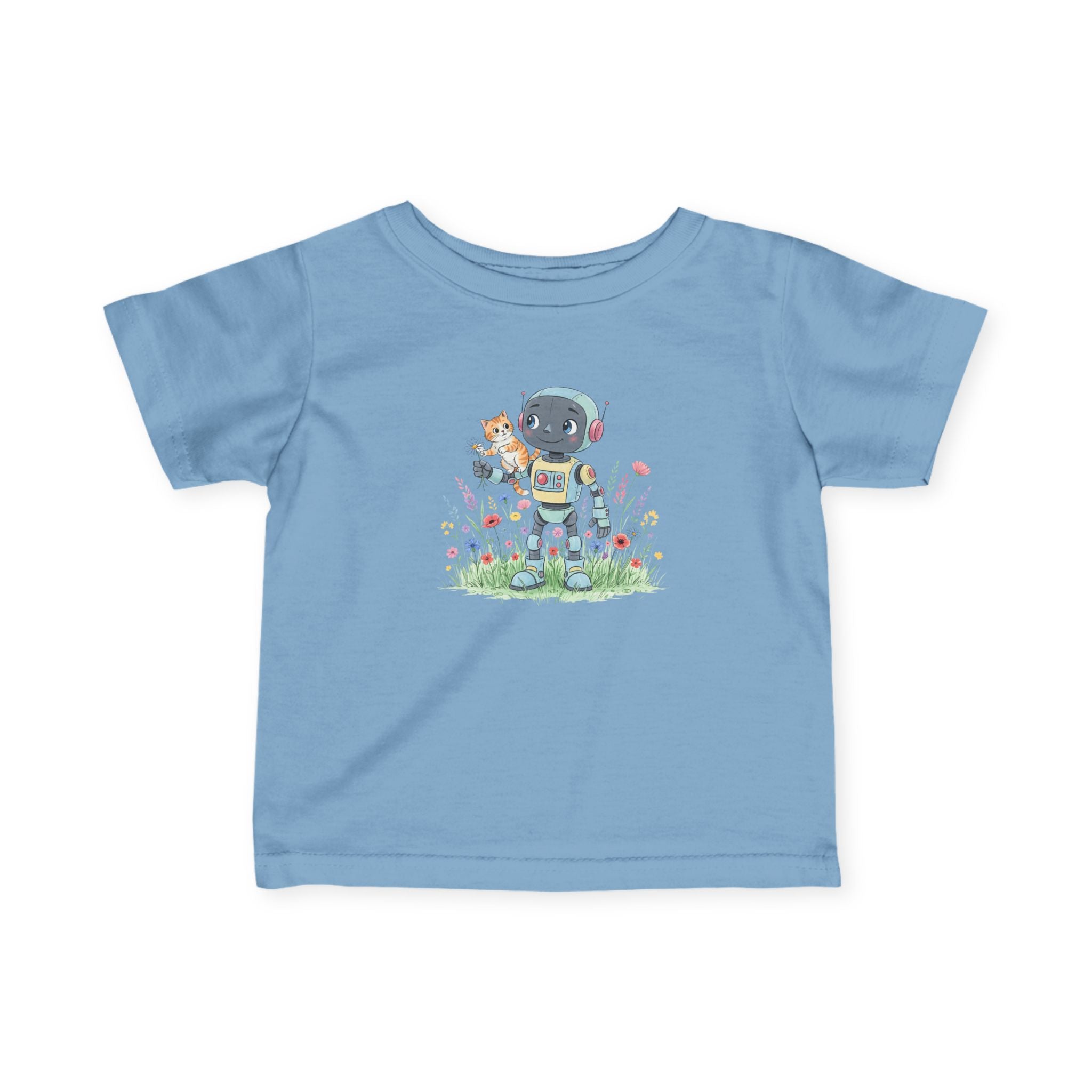 KidBots Kitty Ride -  Adorable Infant Fine Jersey Tee with Cute Animal Design, Perfect Gift for Baby Showers, Birthdays, Everyday Wear, Kids Tee, Baby Clothes