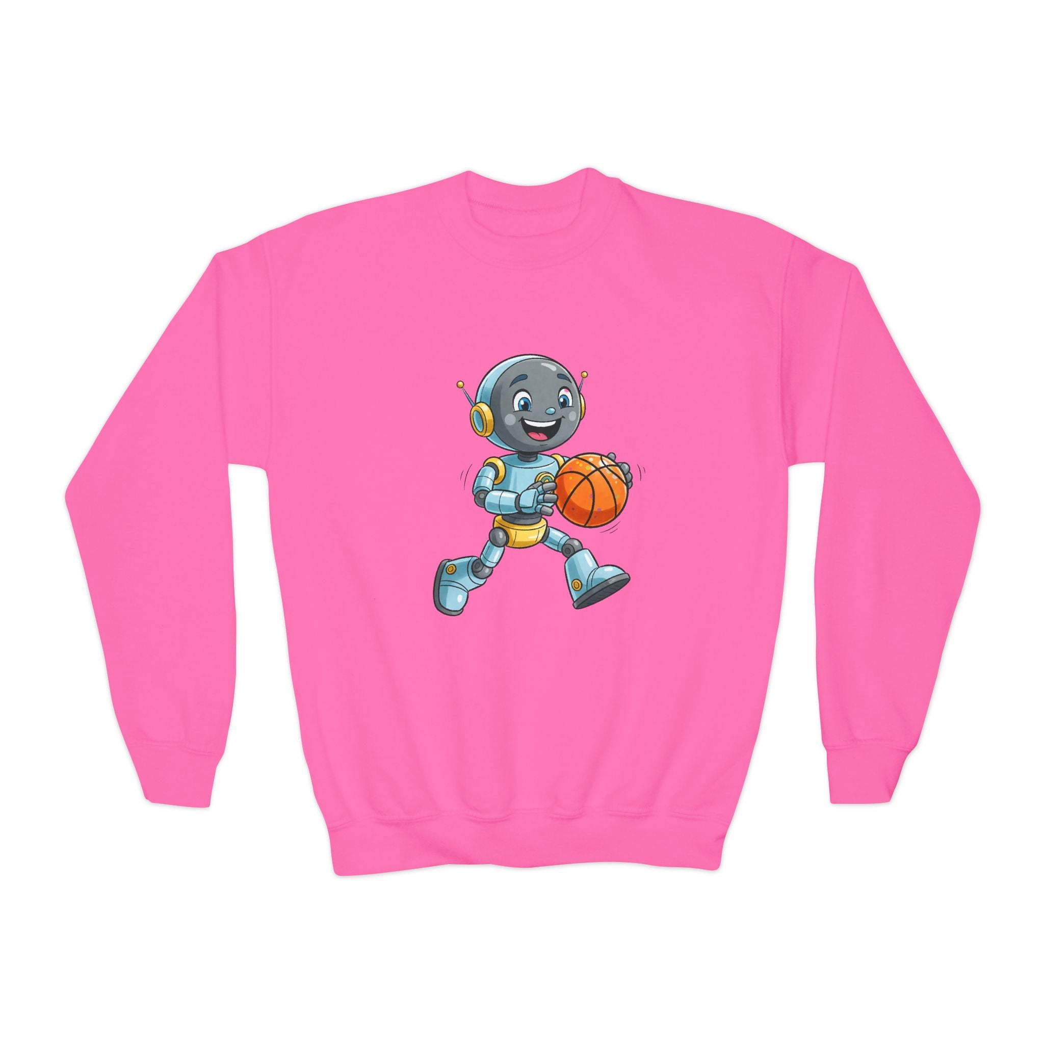 KidBots Basketball, Youth Crewneck Sweatshirt, Fun Kids Clothing, Gift for Children, Spring Look, Casual Wear