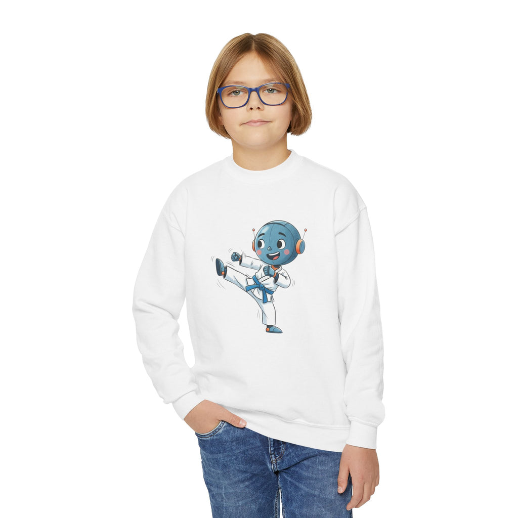 KidBots Karate B, Youth Crewneck Sweatshirt, Fun Kids Clothing, Gift for Children, Spring Look, Casual Wear