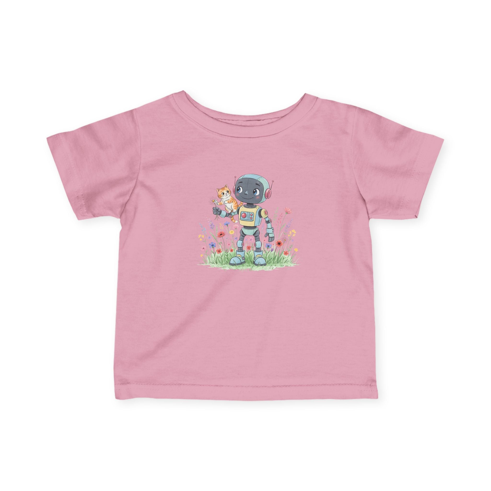 KidBots Kitty Ride -  Adorable Infant Fine Jersey Tee with Cute Animal Design, Perfect Gift for Baby Showers, Birthdays, Everyday Wear, Kids Tee, Baby Clothes