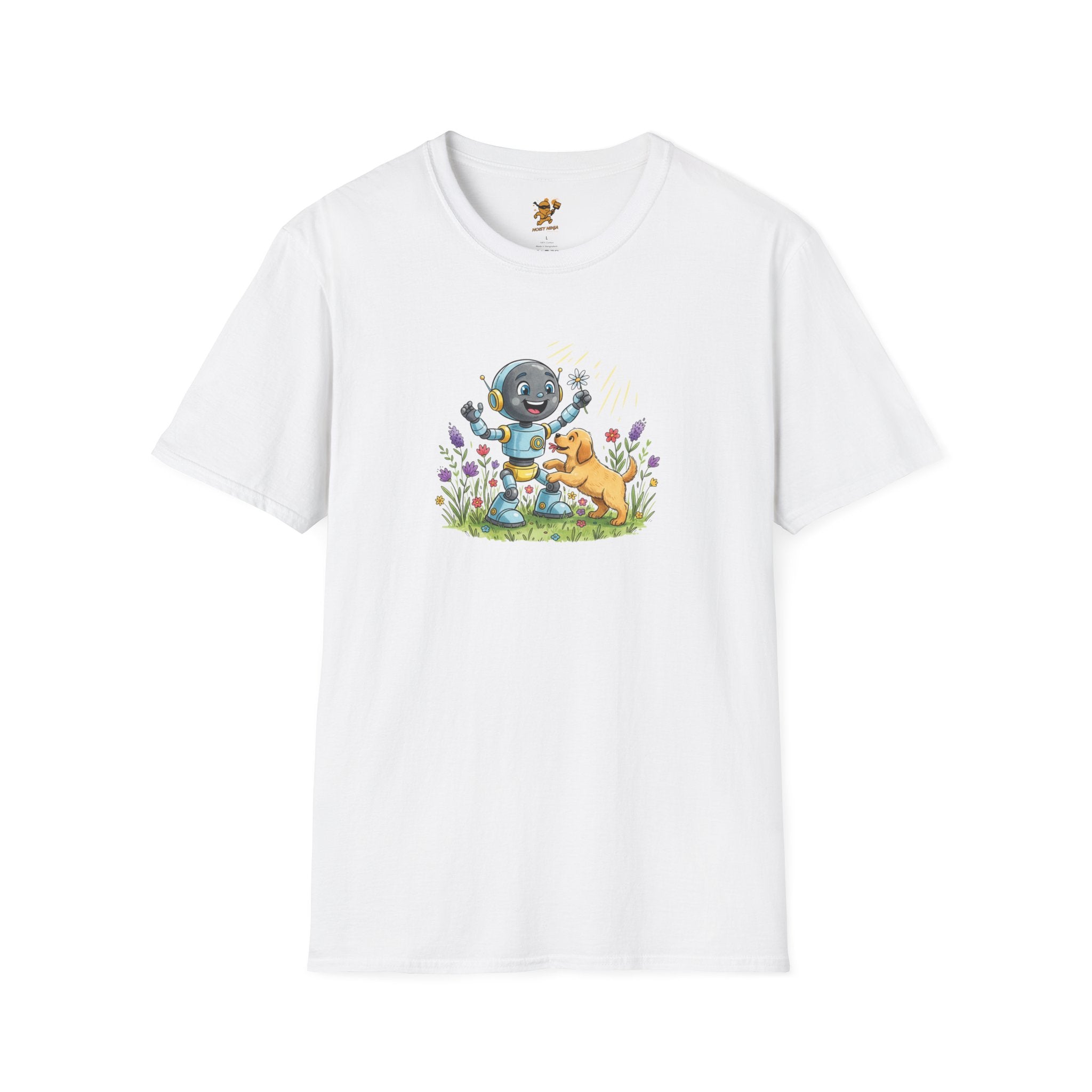 KidBots Happy Puppy Dance Adult Size Unisex Softstyle T-Shirt | Fun Robot and Dog Design | Gift for Kids and Pet Lovers, Casual Wear, Birthday, Every [...]