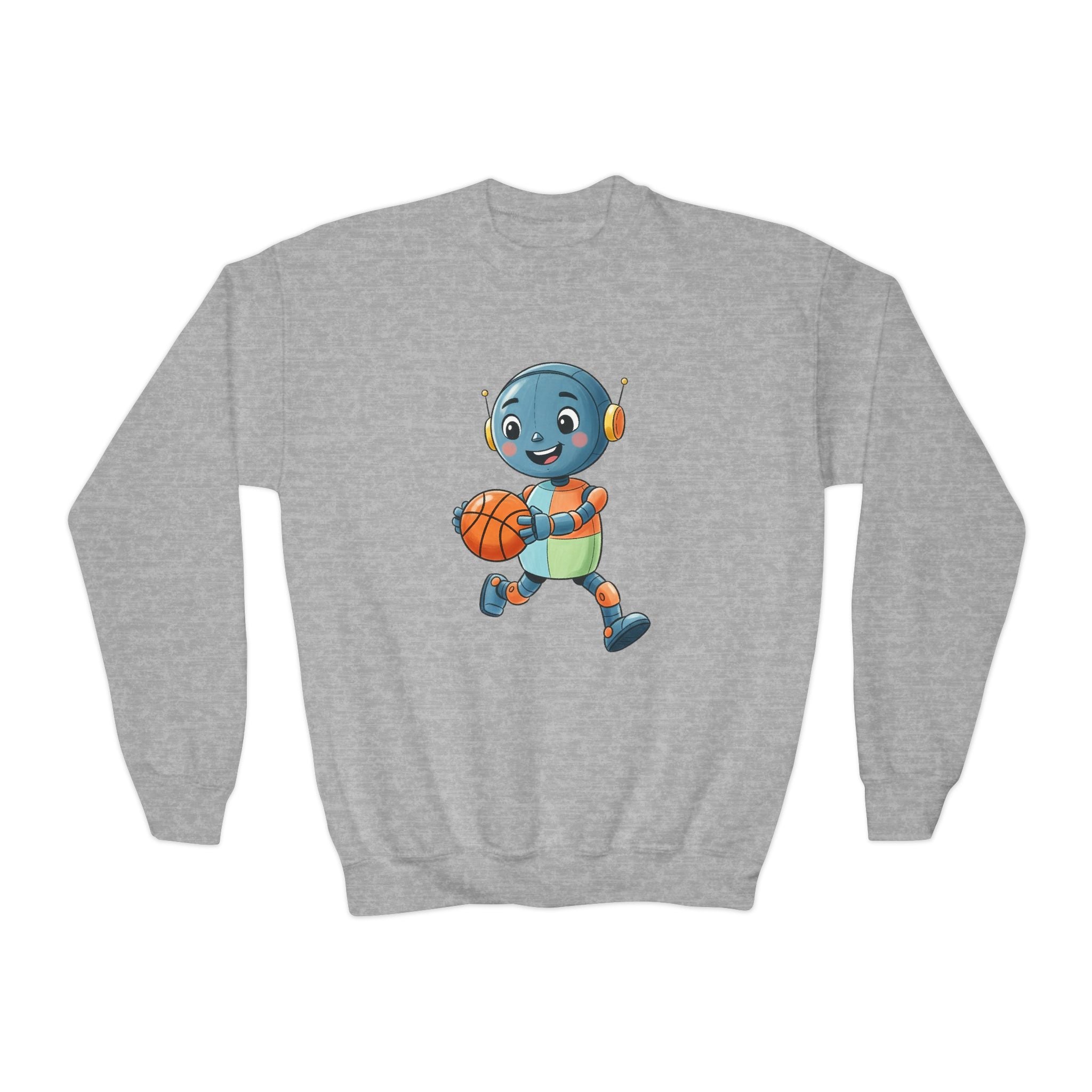 KidBots BBall, Youth Crewneck Sweatshirt, Fun Kids Clothing, Gift for Children, Spring Look, Casual Wear