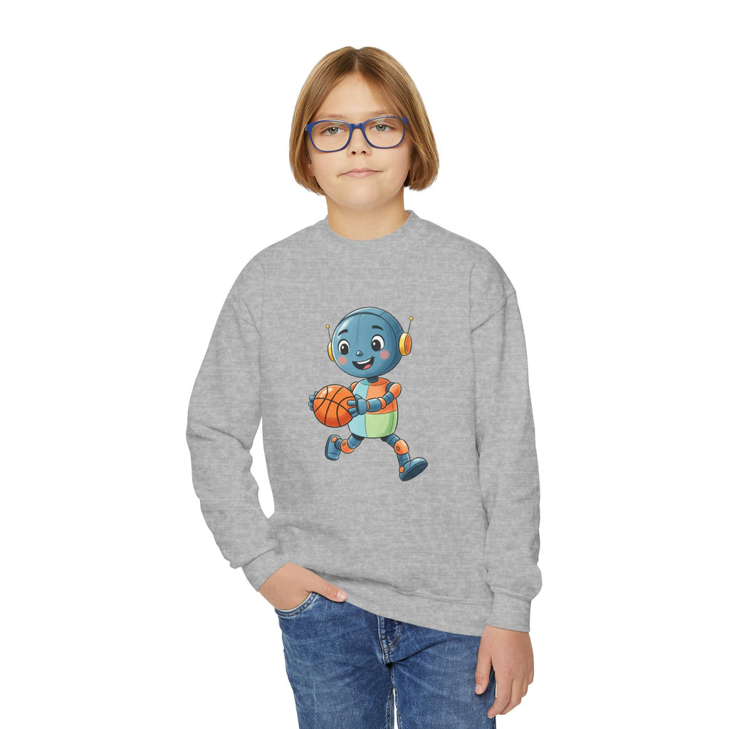 KidBots BBall, Youth Crewneck Sweatshirt, Fun Kids Clothing, Gift for Children, Spring Look, Casual Wear