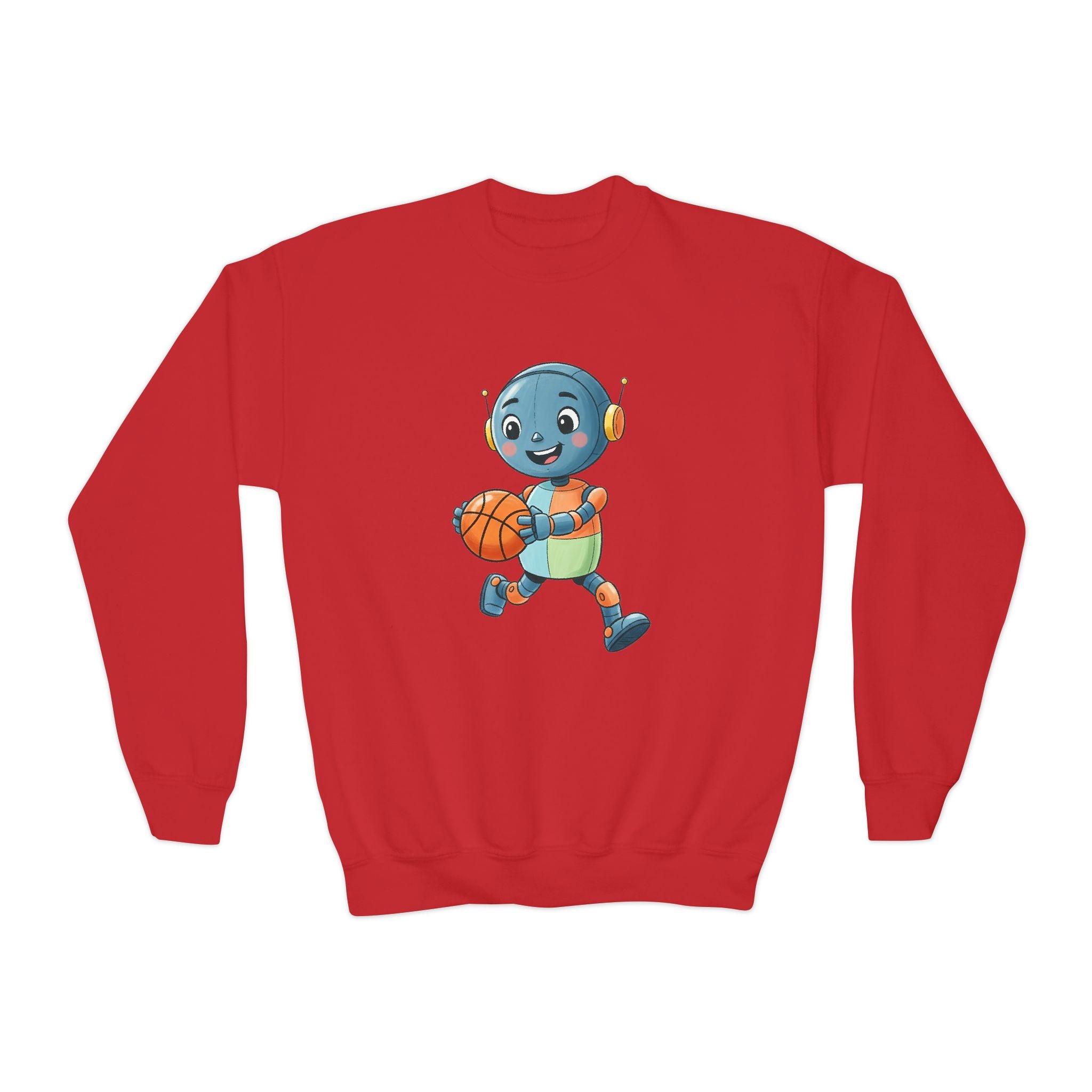 KidBots BBall, Youth Crewneck Sweatshirt, Fun Kids Clothing, Gift for Children, Spring Look, Casual Wear