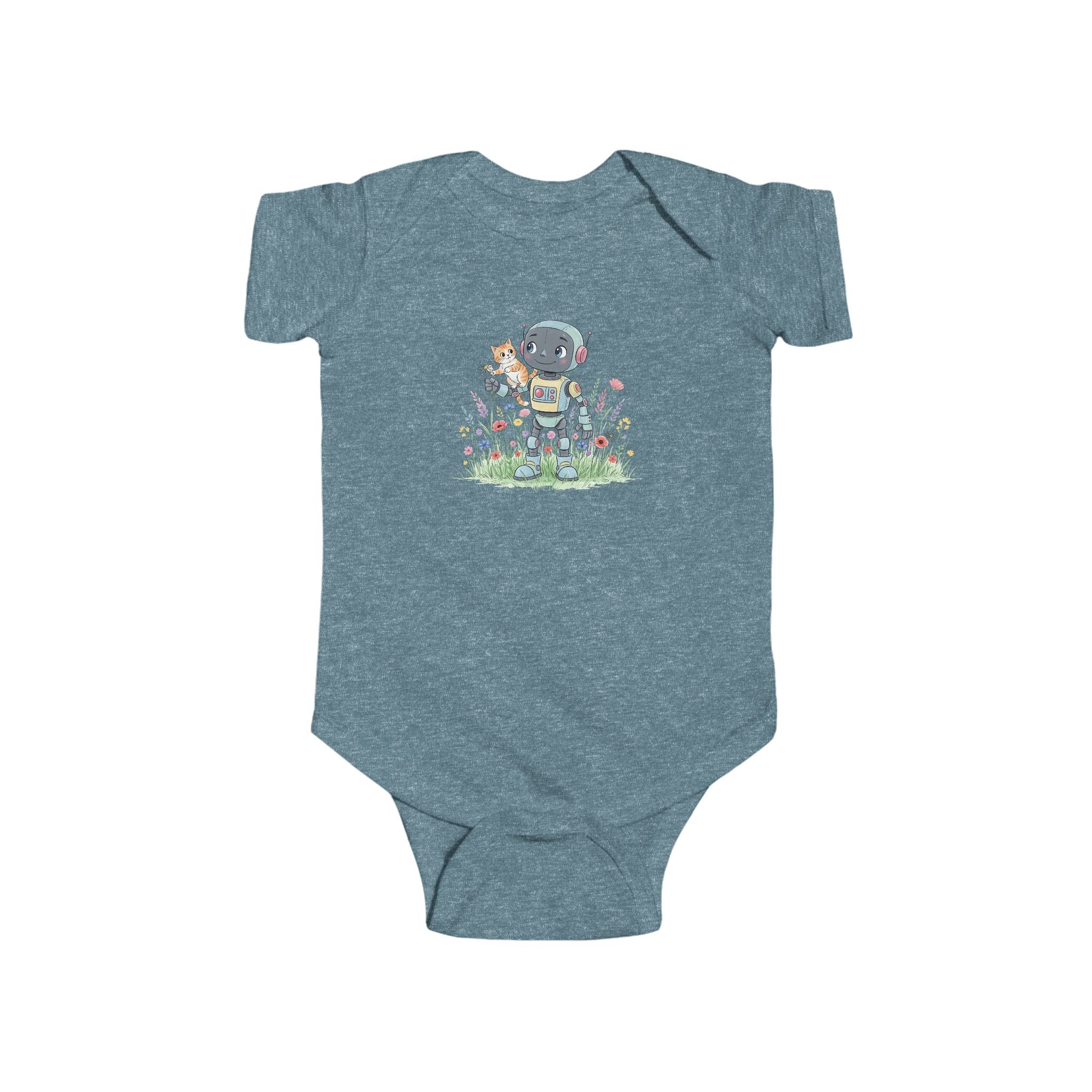 KidBots Kitty Ride Baby Bodysuit, Adorable Infant Onesie with Playful Design, Perfect for Baby Showers, Birthdays, Everyday Wear, Gifts