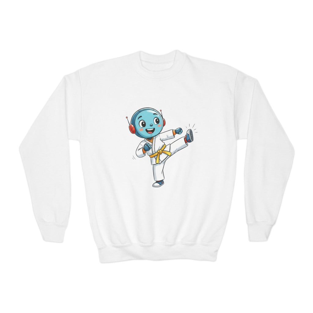 KidBots Karate Y, Youth Crewneck Sweatshirt, Fun Kids Clothing, Gift for Children, Spring Look, Casual Wear