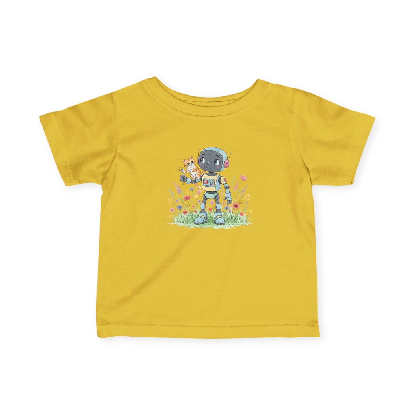 KidBots Kitty Ride -  Adorable Infant Fine Jersey Tee with Cute Animal Design, Perfect Gift for Baby Showers, Birthdays, Everyday Wear, Kids Tee, Baby Clothes