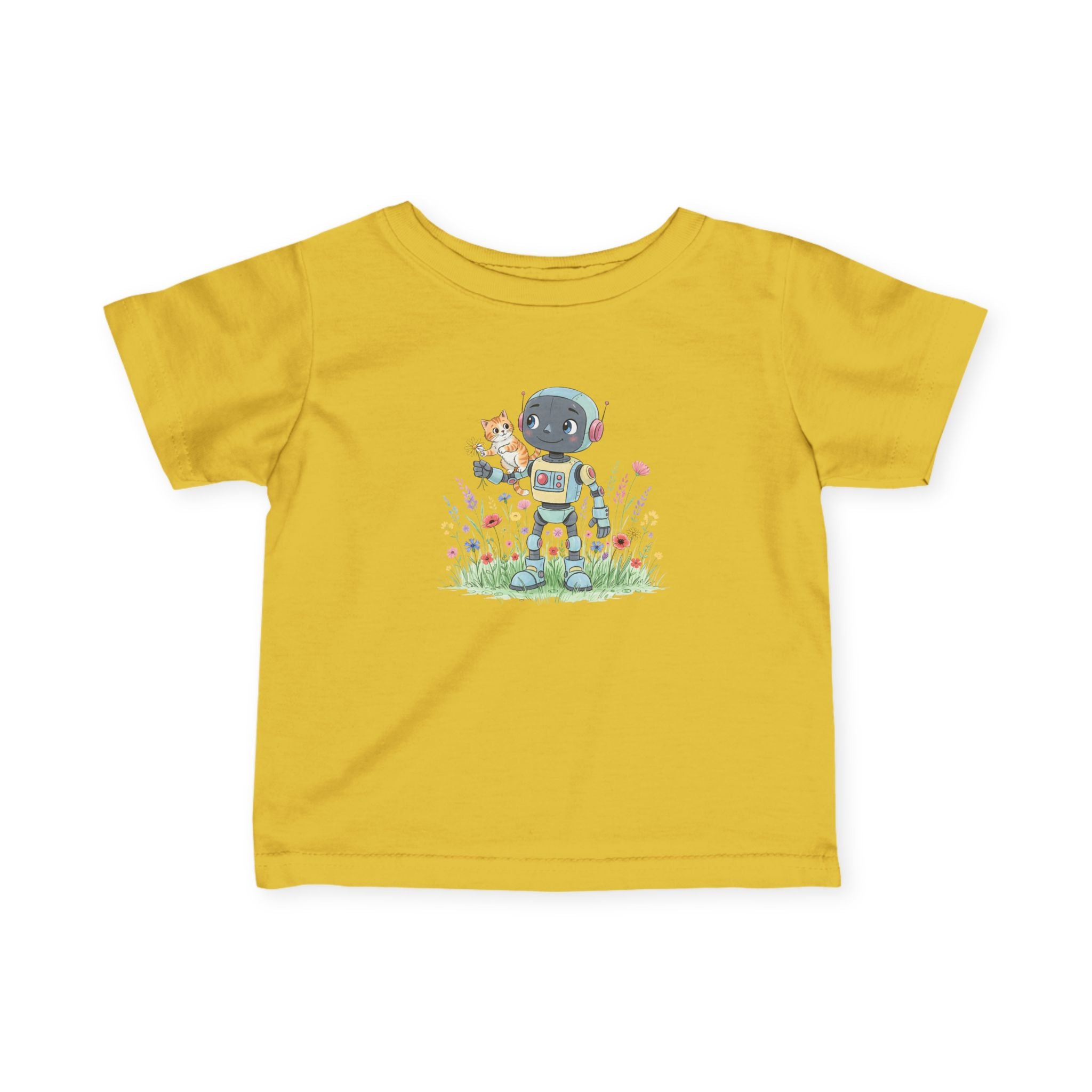 KidBots Kitty Ride -  Adorable Infant Fine Jersey Tee with Cute Animal Design, Perfect Gift for Baby Showers, Birthdays, Everyday Wear, Kids Tee, Baby Clothes
