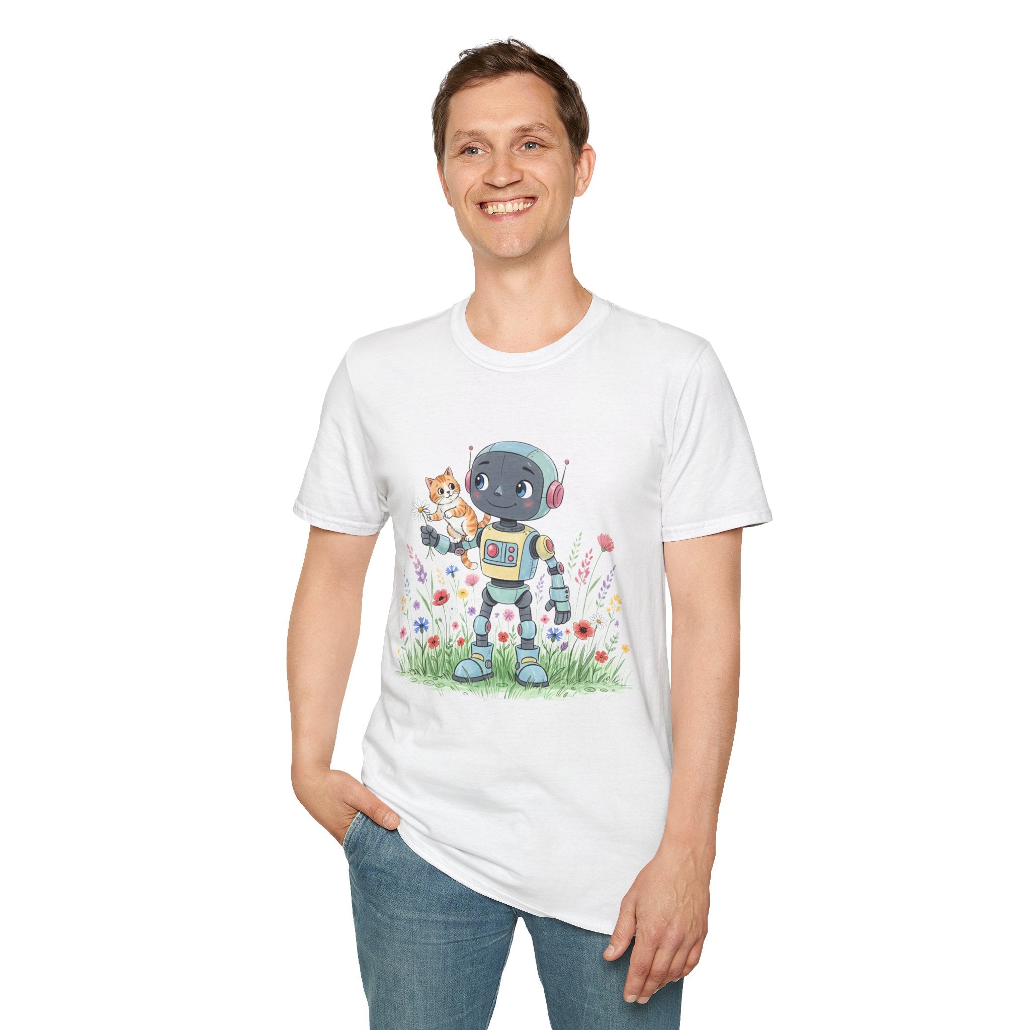 KidBots Kitty Ride Adult Unisex Softstyle T-Shirt | Fun Robot and Dog Design | Gift for Kids and Pet Lovers, Casual Wear, Birthday, Every [...]